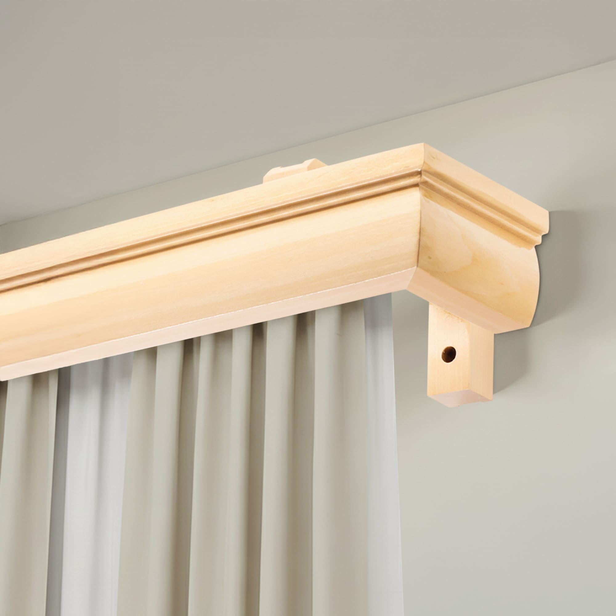 Firenze Wooden Curtain Track System with Decorative Valance