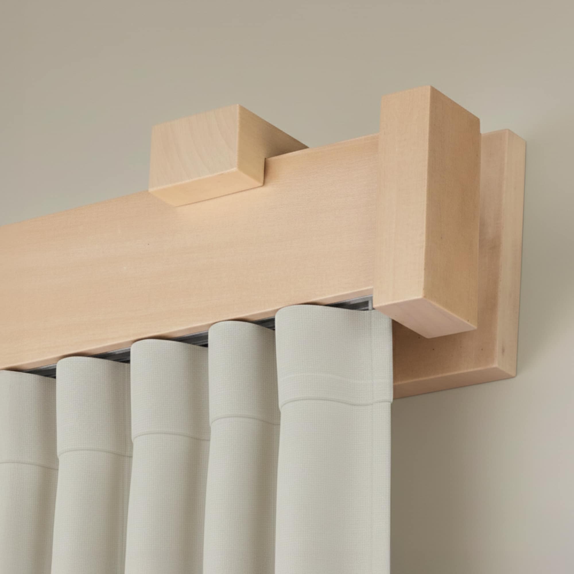 Dalia Wooden Curtain Rod with Aluminum Track