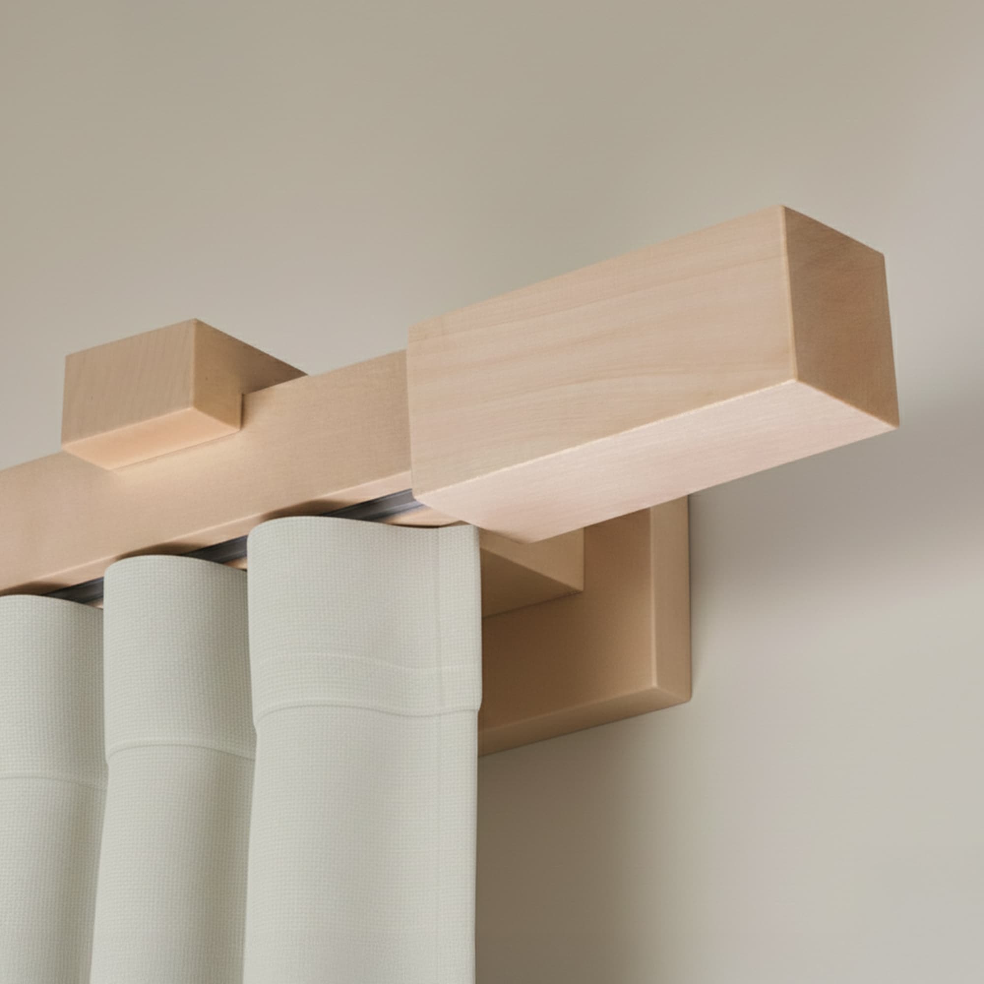 Praga Wooden Curtain Rod with Aluminum Track