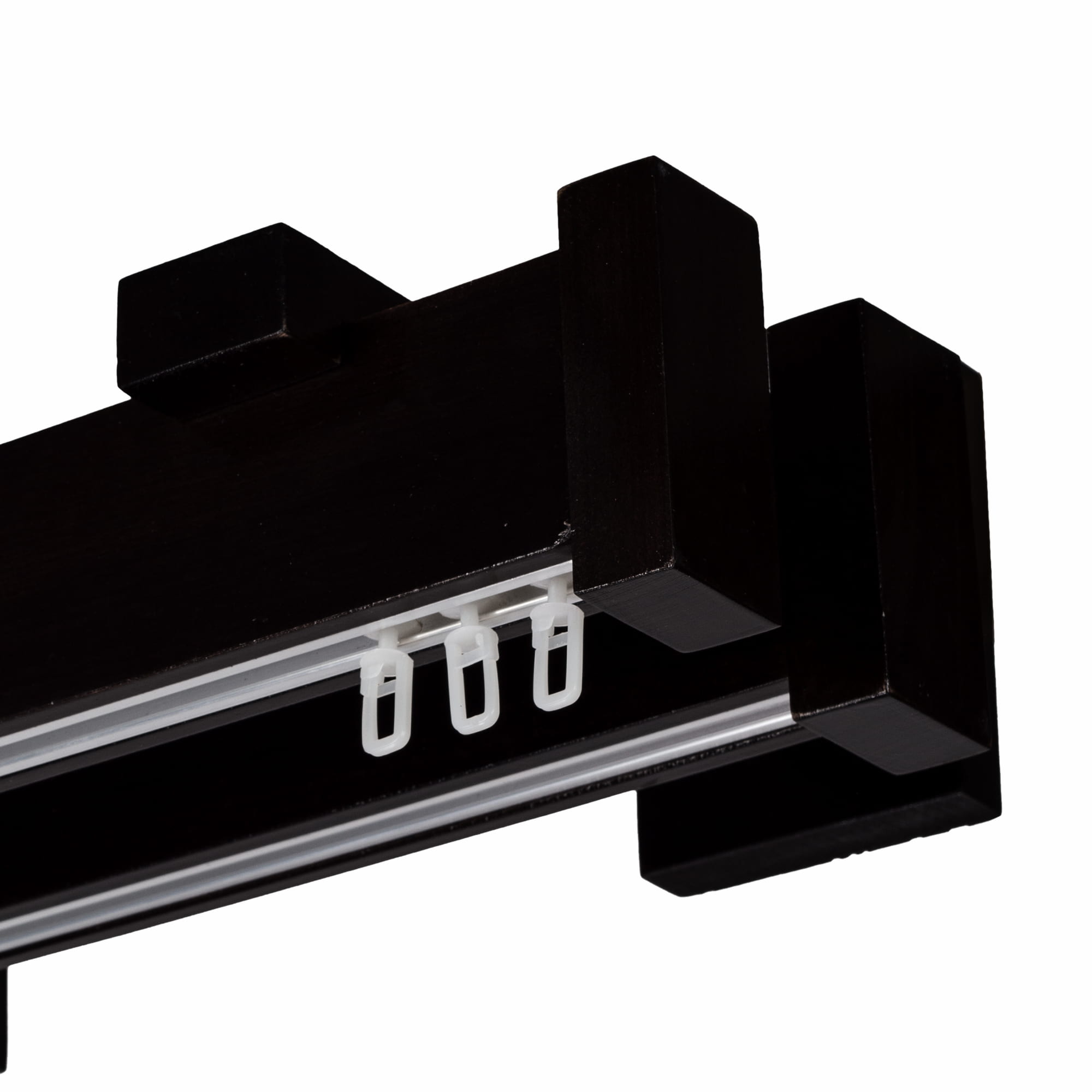 Dalia Double Wooden Curtain Rod with Aluminum Track