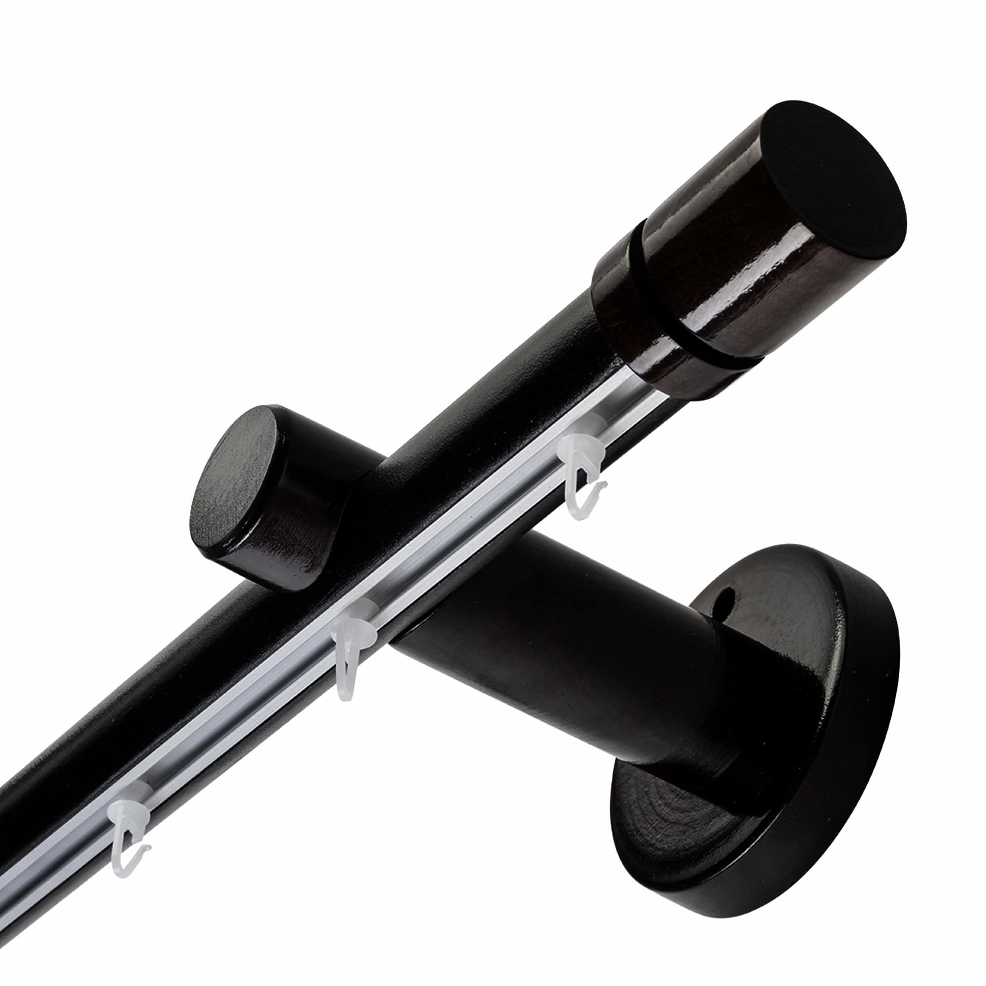 Cilindru Single 35 mm Wooden Curtain Rod & Aluminum Track System