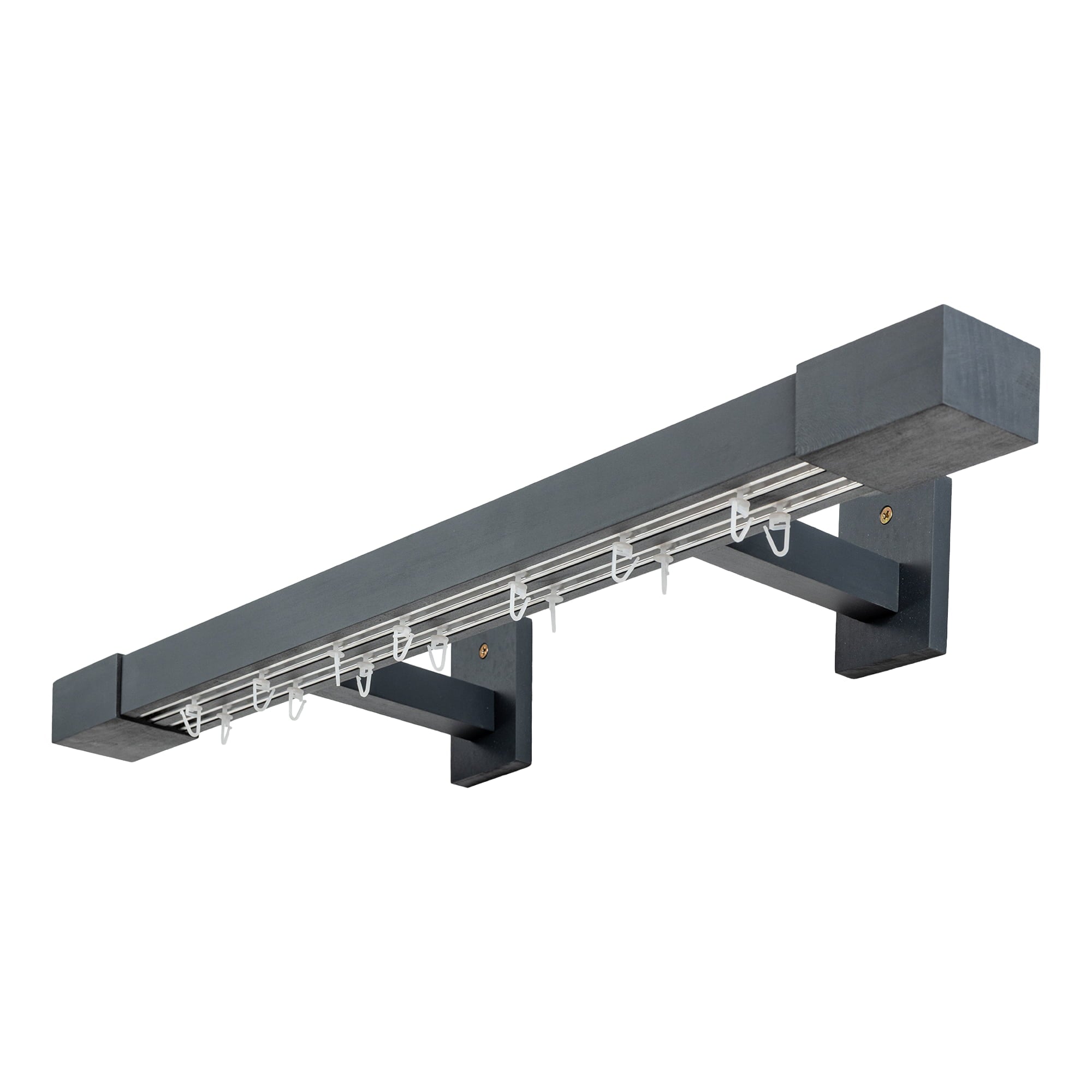 Roma Double Wooden Curtain Rod & Track System for Curtains and Drapes