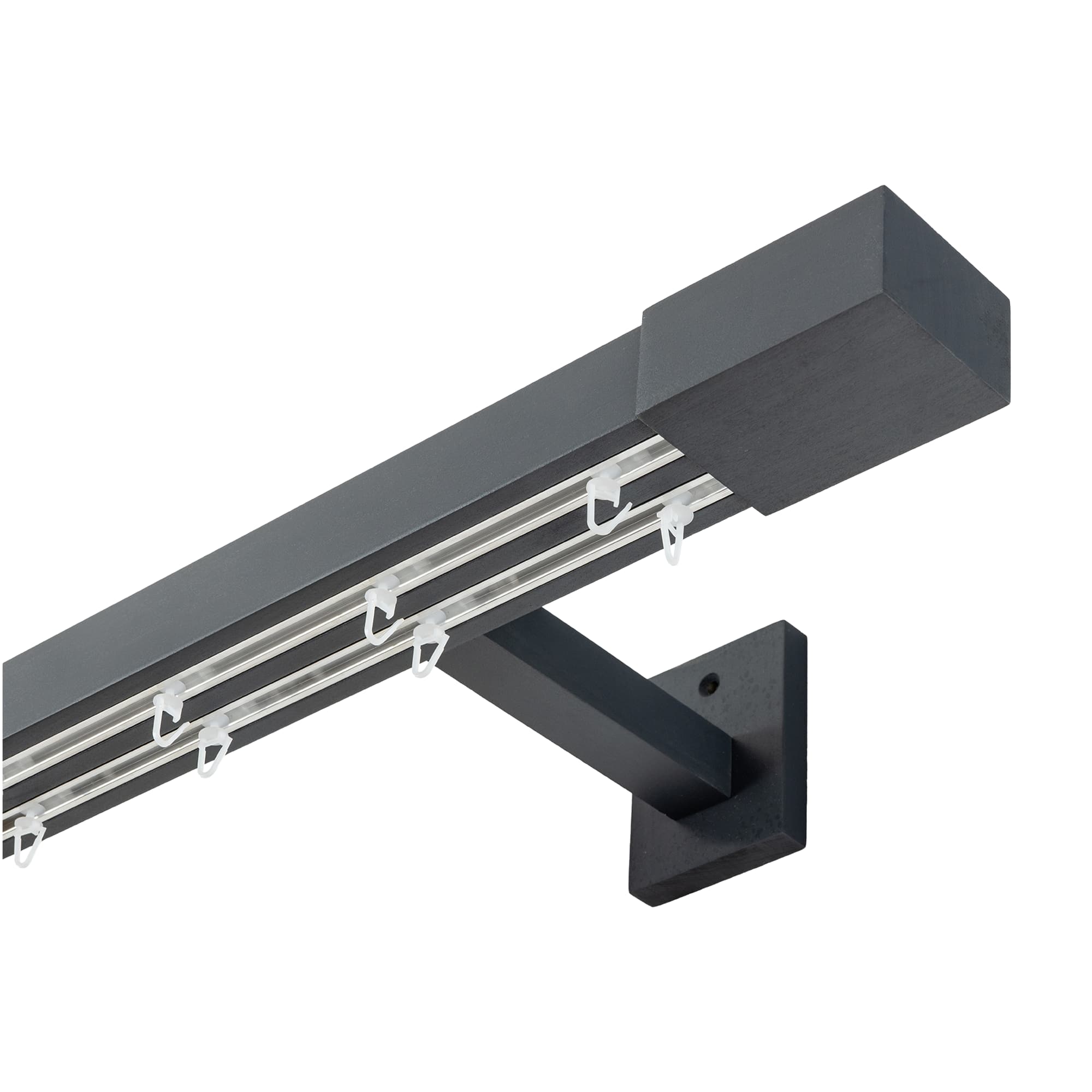 Roma Double Wooden Curtain Rod & Track System for Curtains and Drapes