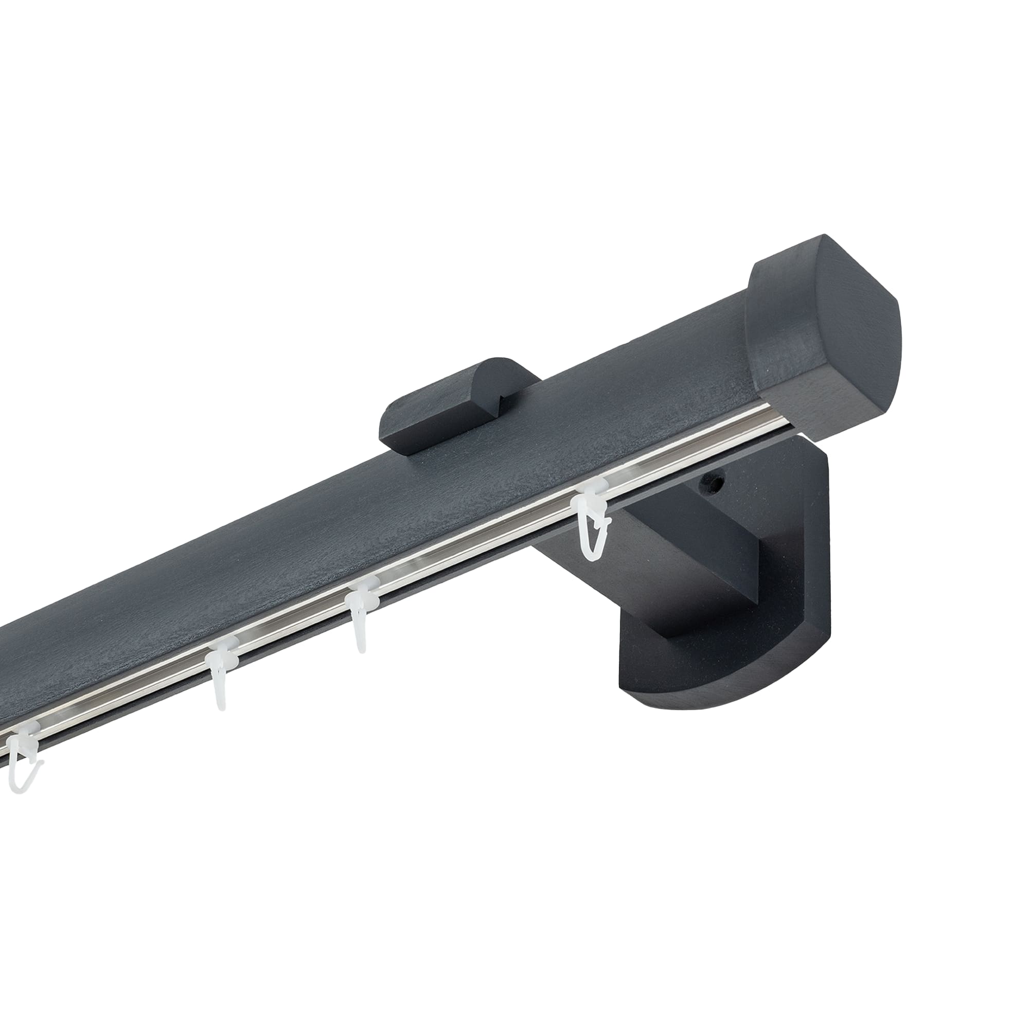 Domino Single Wooden Curtain Rod