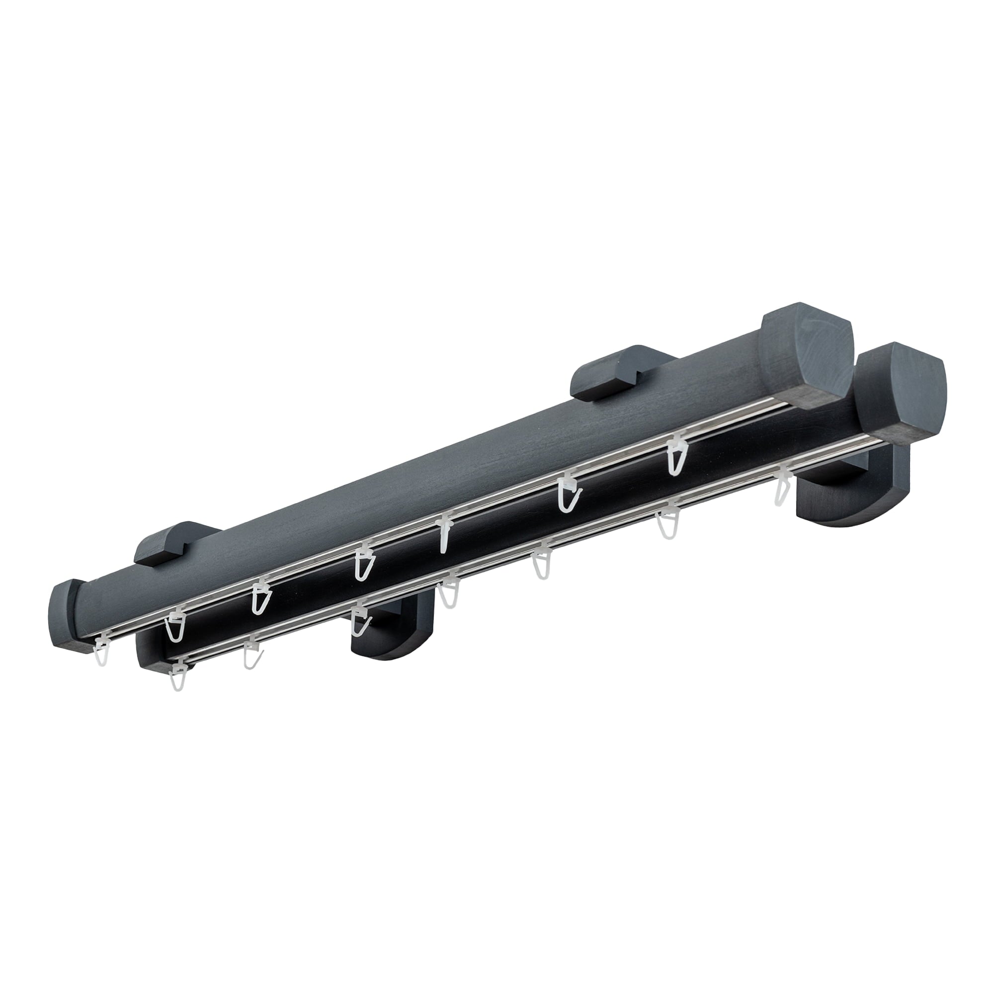 Domino Double Wooden Curtain Rod & Track System for Curtains and Drapes