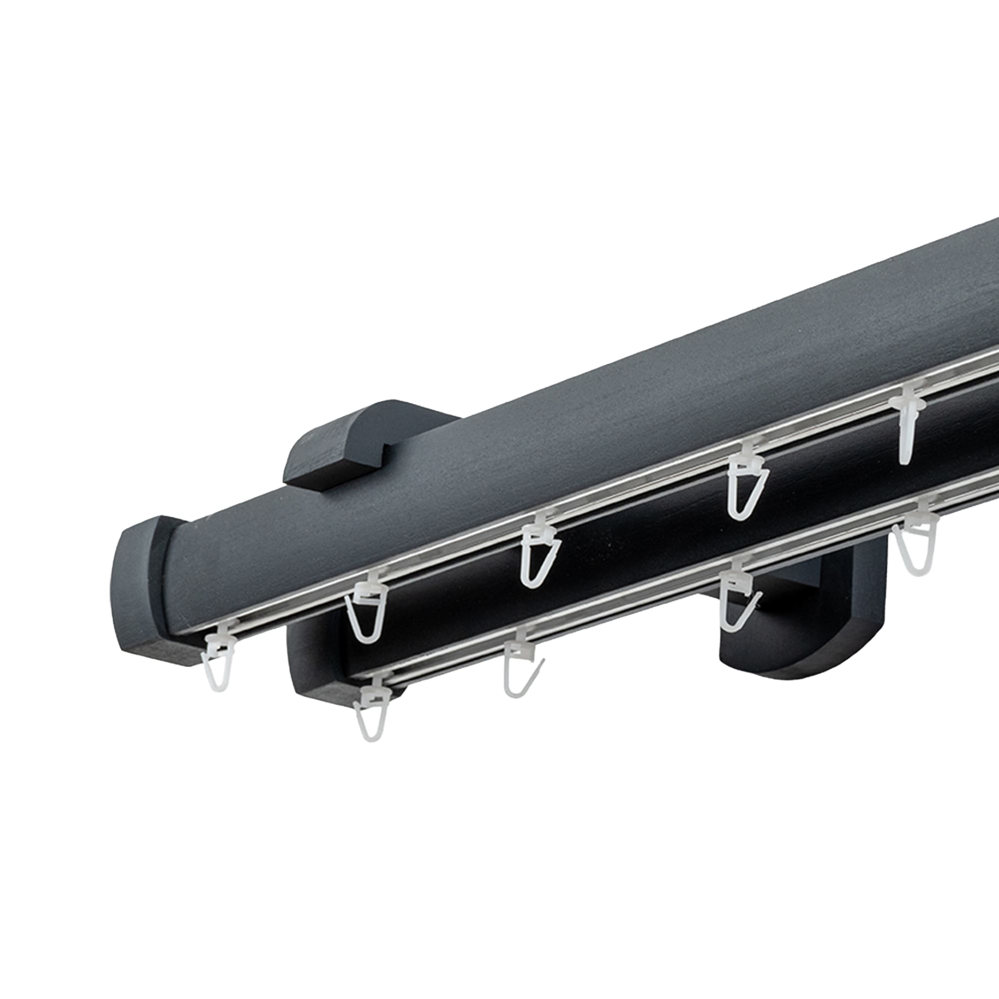 Domino Double Wooden Curtain Rod & Track System for Curtains and Drapes
