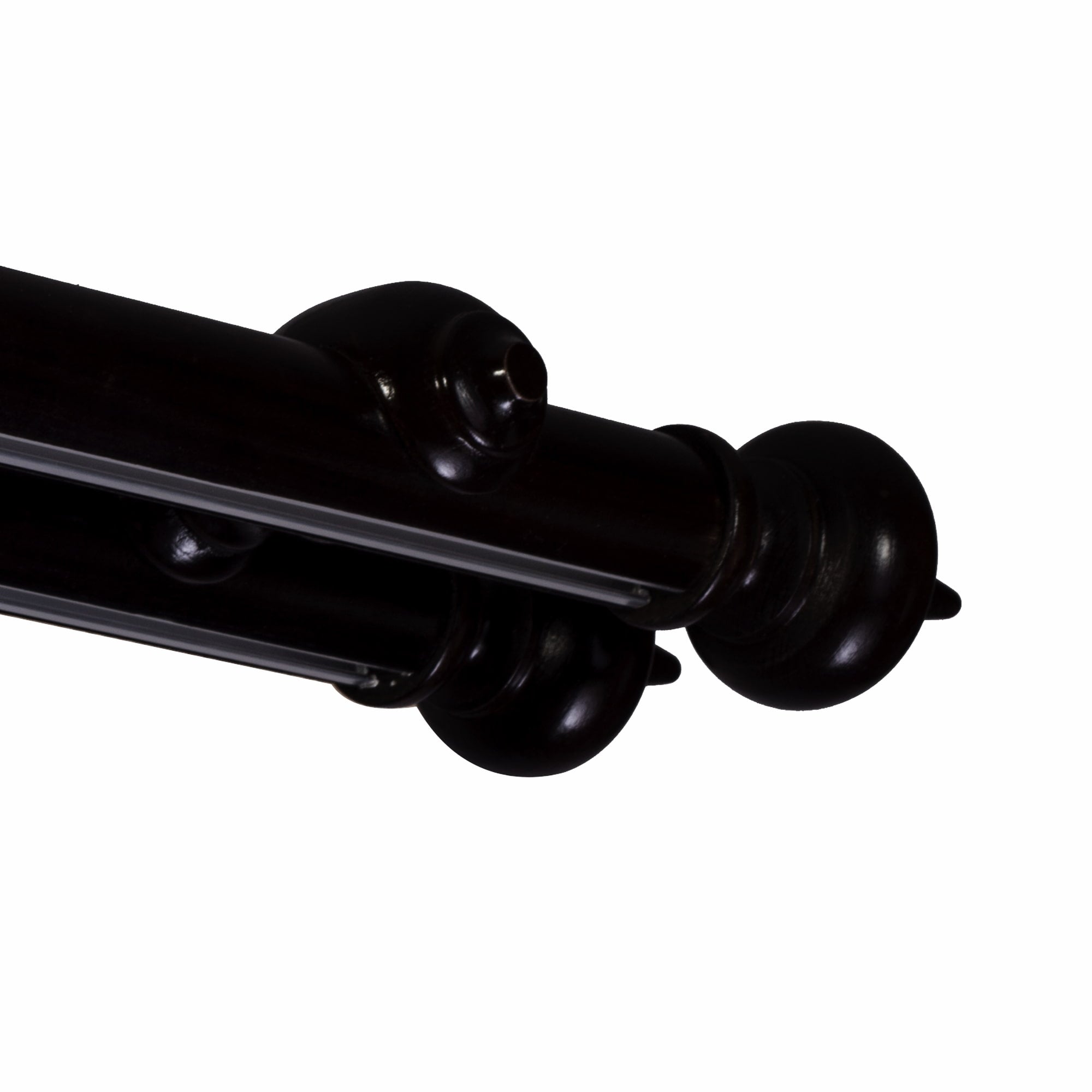 Globo Double 35 mm Wooden Curtain Rod with Aluminum Track System for Curtains and Drapes
