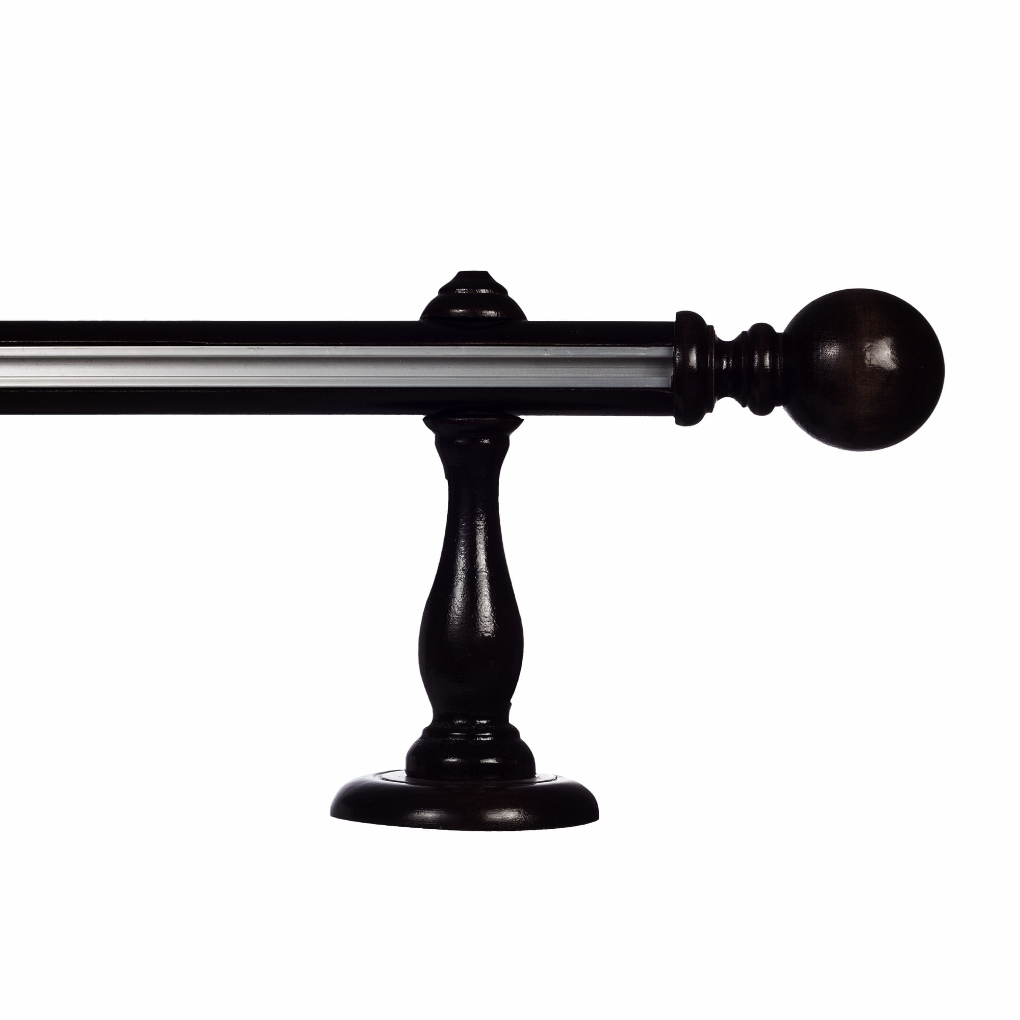 Globo Single 35 mm Wooden Curtain Rod with Aluminum Track