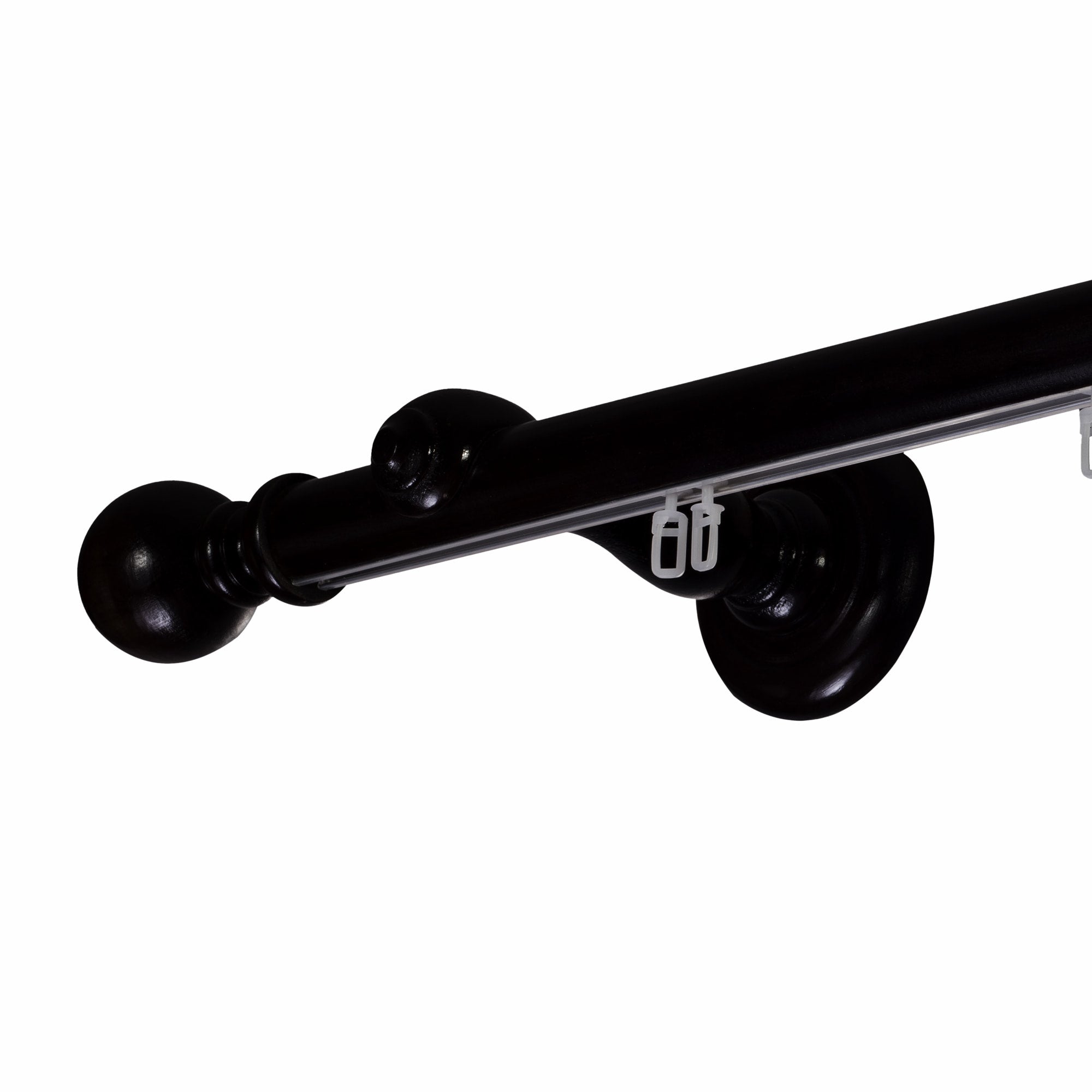 Globo Single 35 mm Wooden Curtain Rod with Aluminum Track