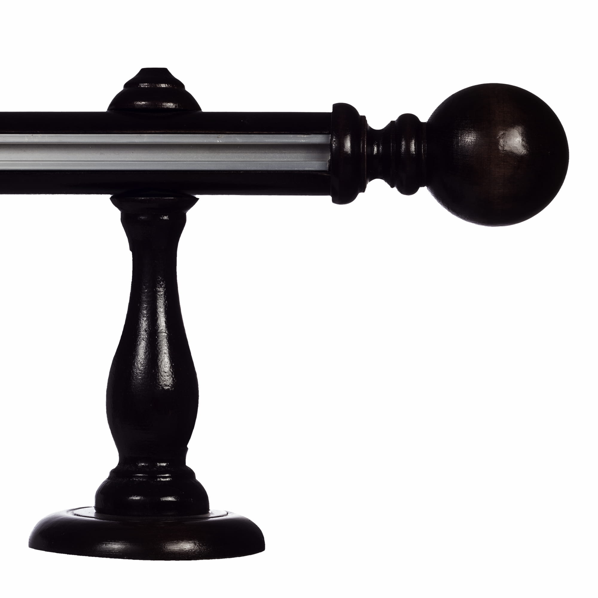 Globo Single 35 mm Wooden Curtain Rod with Aluminum Track