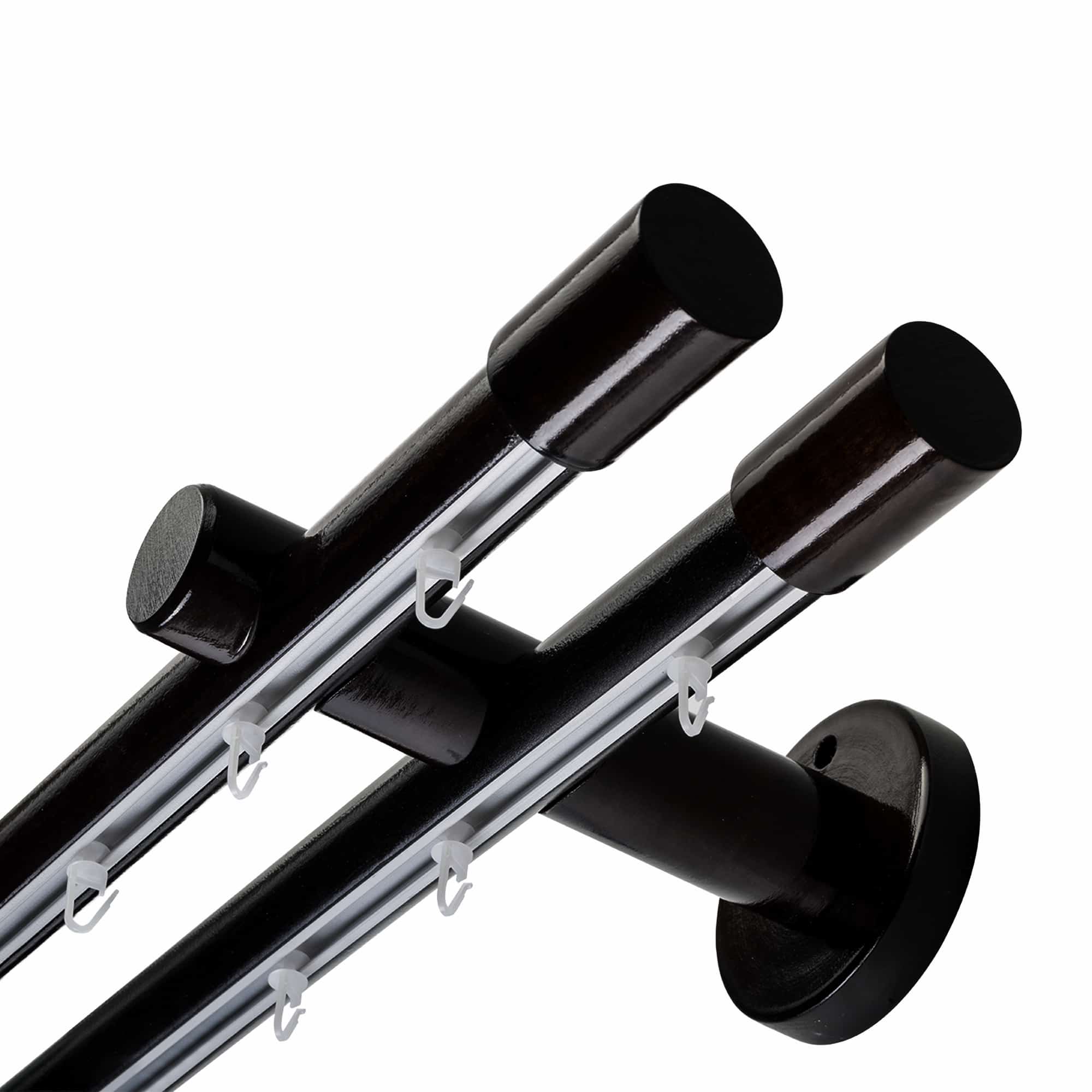 Luna Double 35 mm Wooden Curtain Rod & Track System