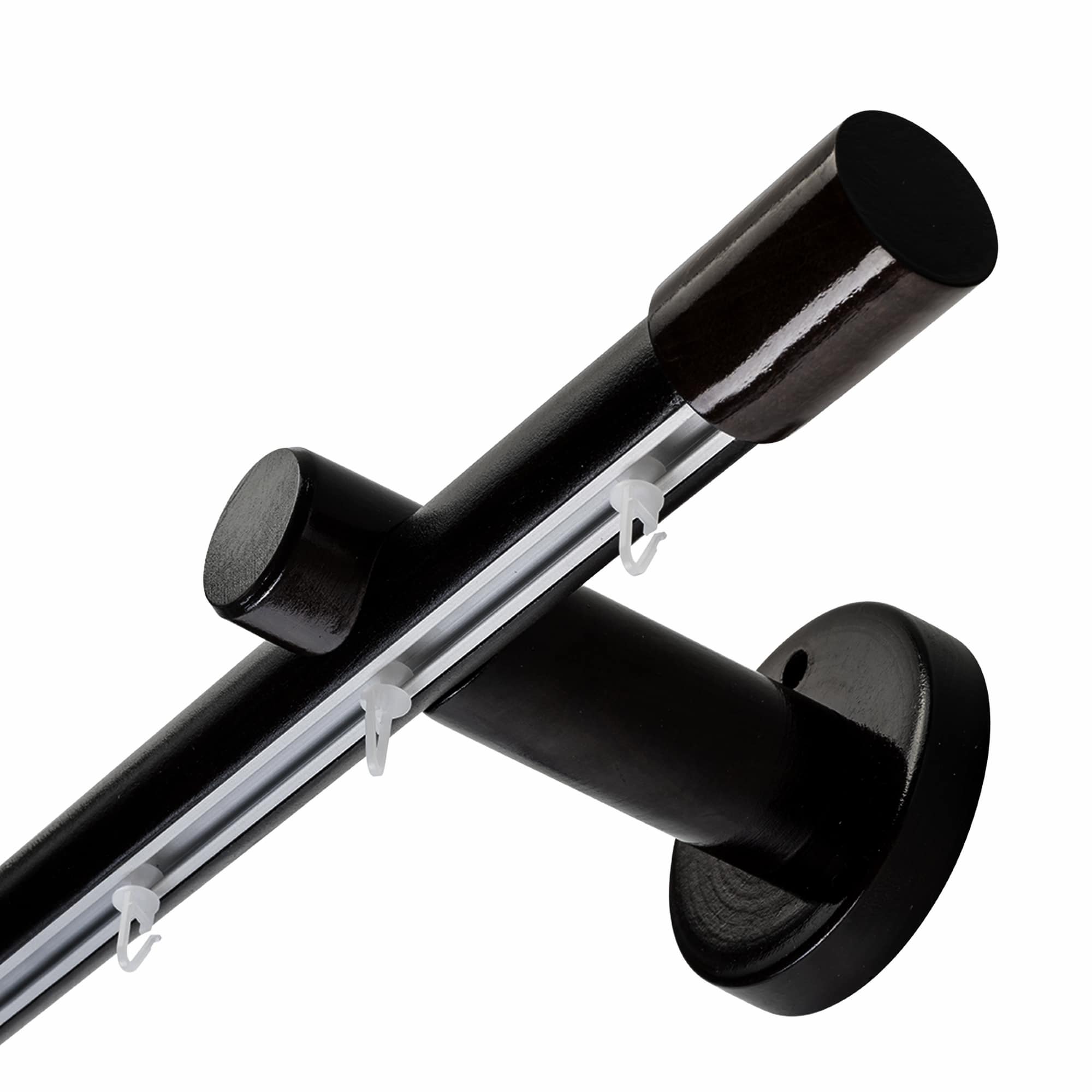 Luna Single 35 mm Wooden Curtain Rod & Track System