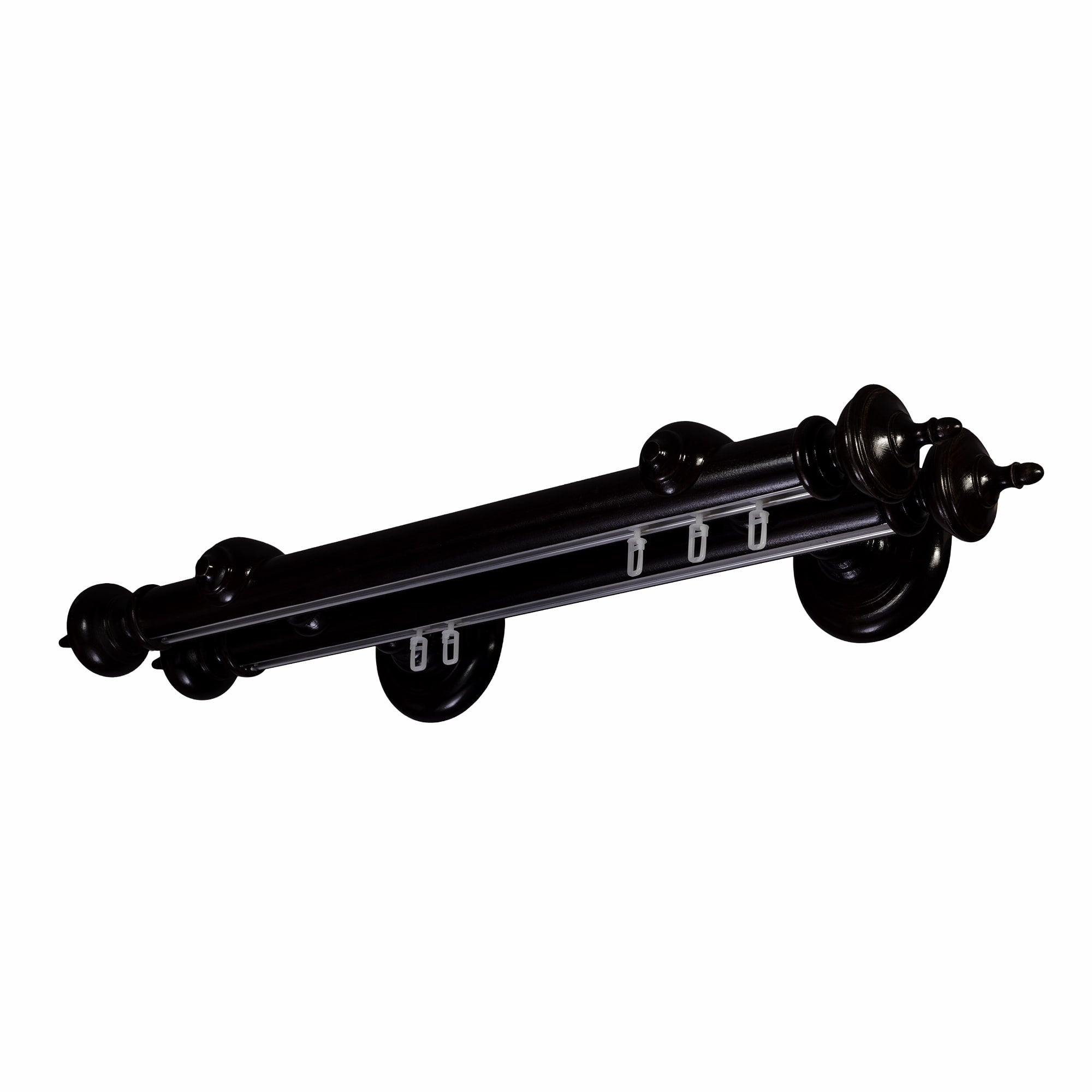 Saly Double 35 mm Wooden Curtain Rod with Aluminum Track