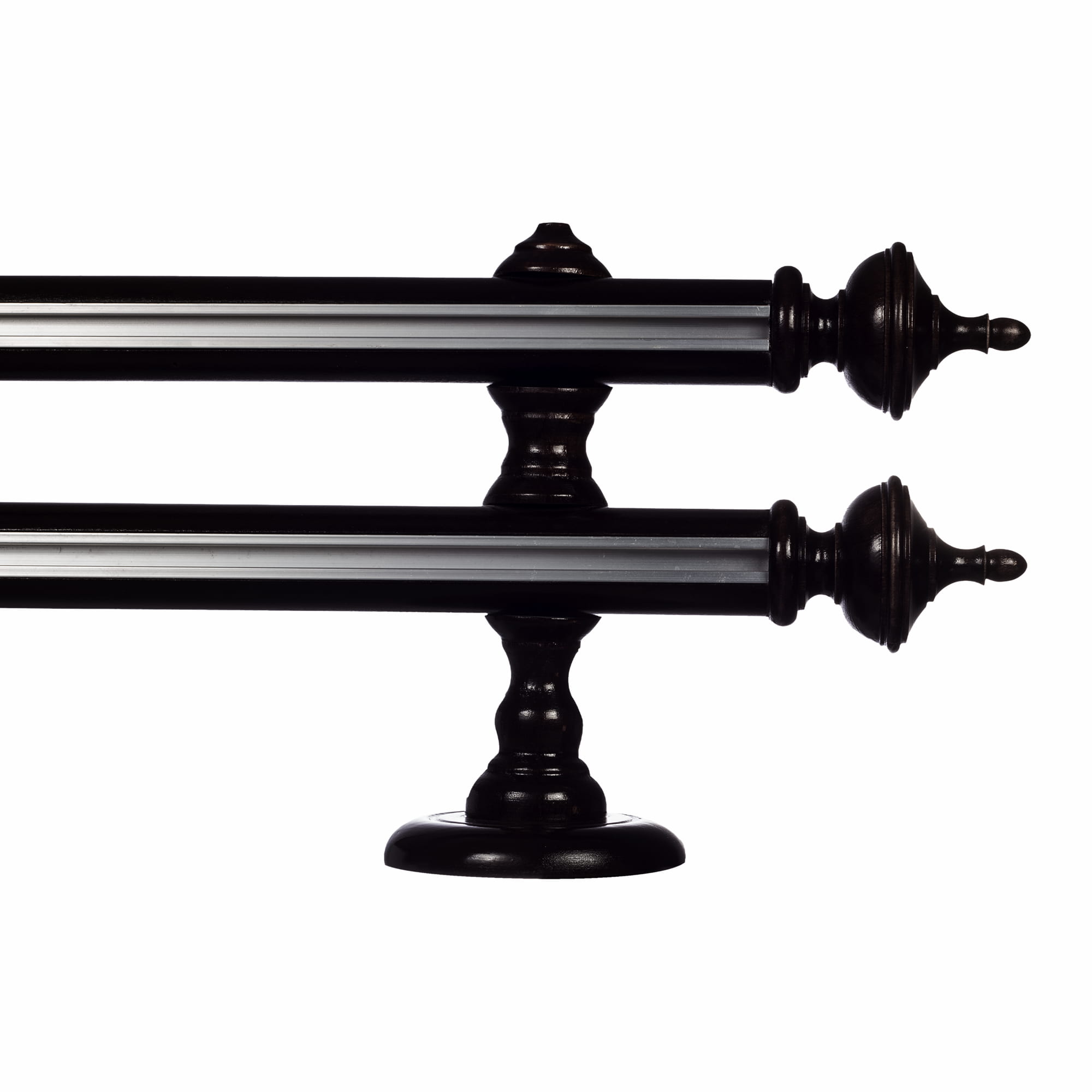 Saly Double 35 mm Wooden Curtain Rod with Aluminum Track