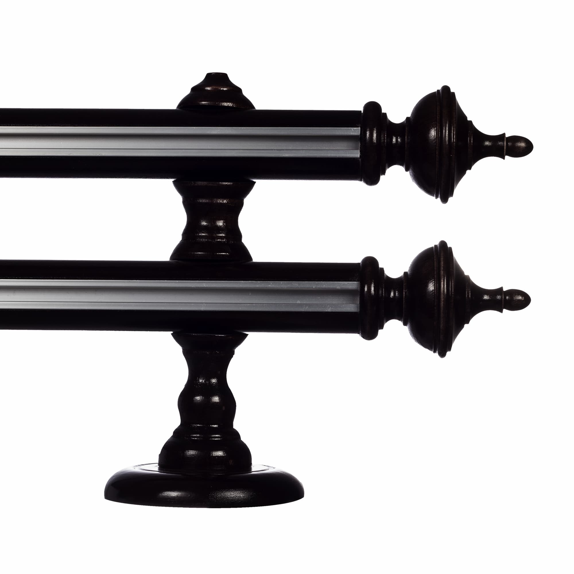 Saly Double 35 mm Wooden Curtain Rod with Aluminum Track