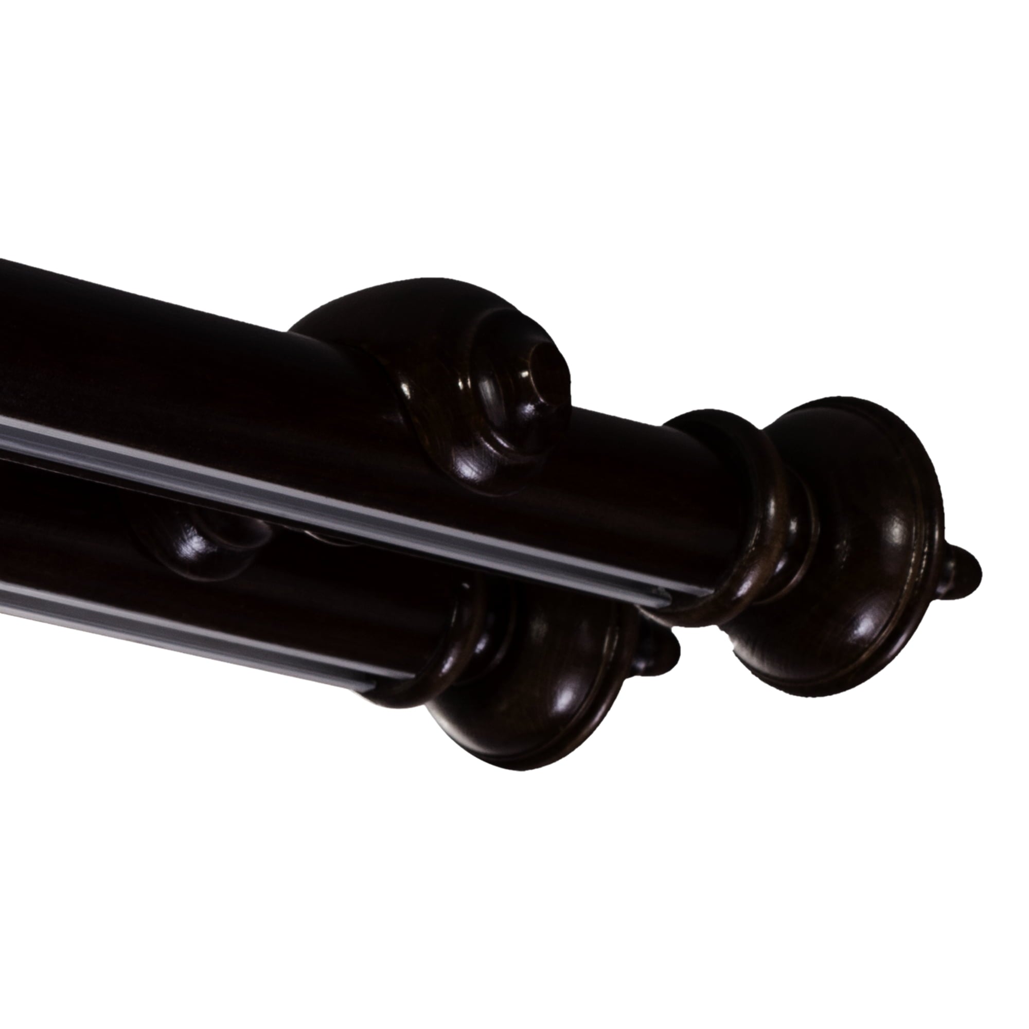 STELLA DOUBLE 35 MM WOODEN CURTAIN ROD WITH ALUMINUM TRACK