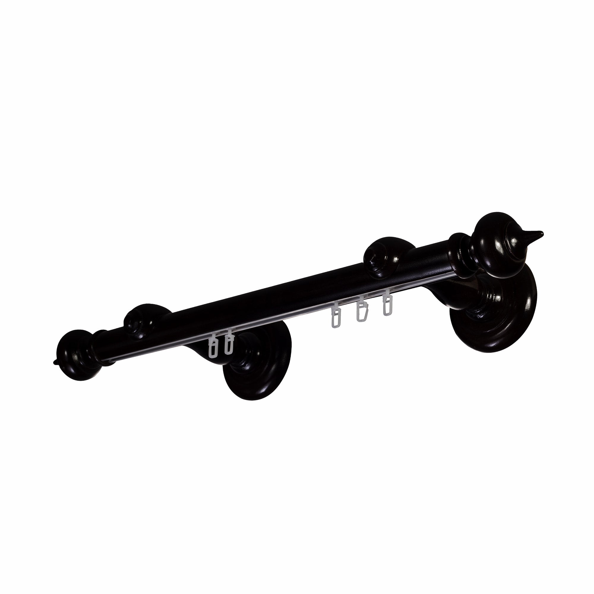 Stella Single 35 mm Wooden Curtain Rod with Aluminum Track