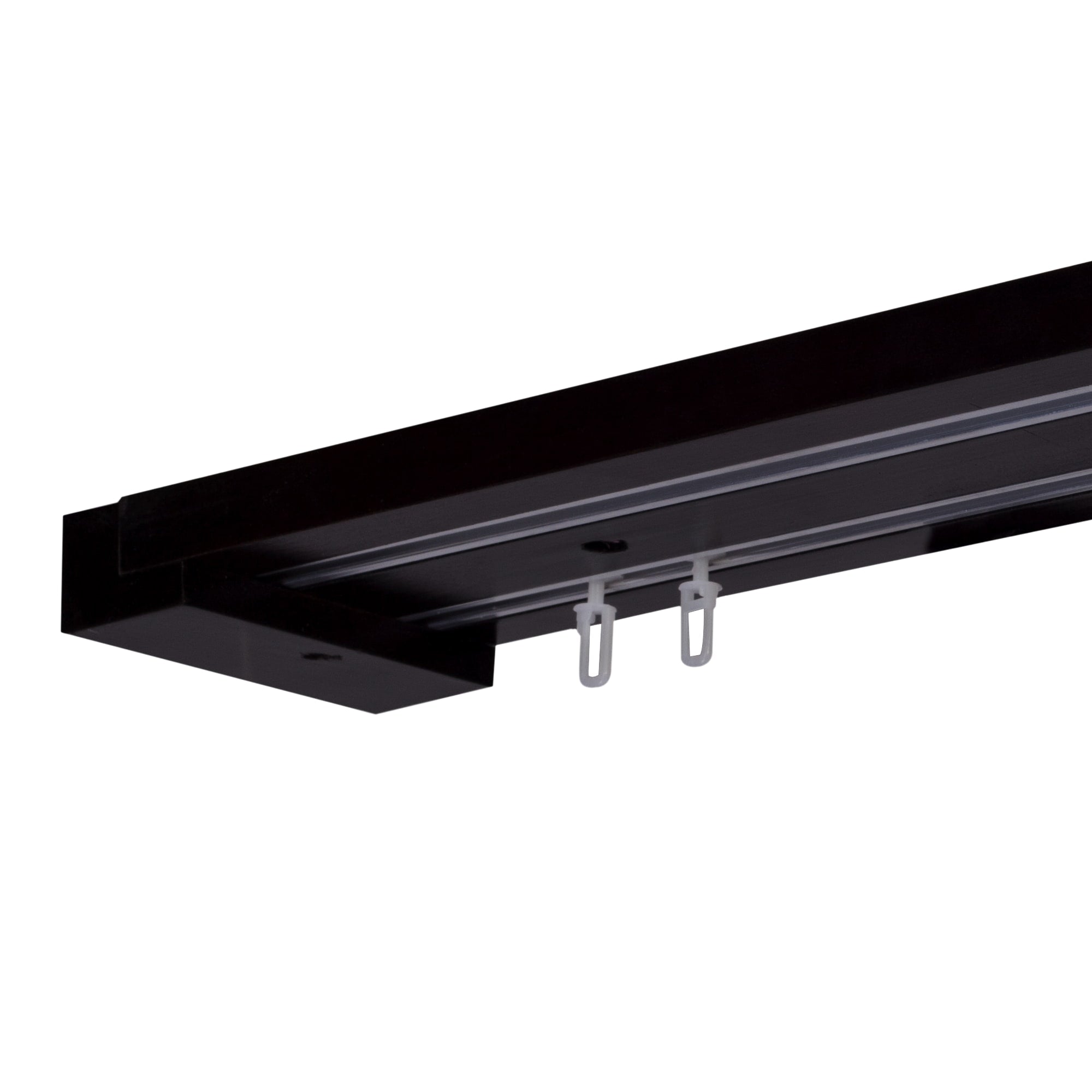Curtain and drape track system Travetto Double made of wood