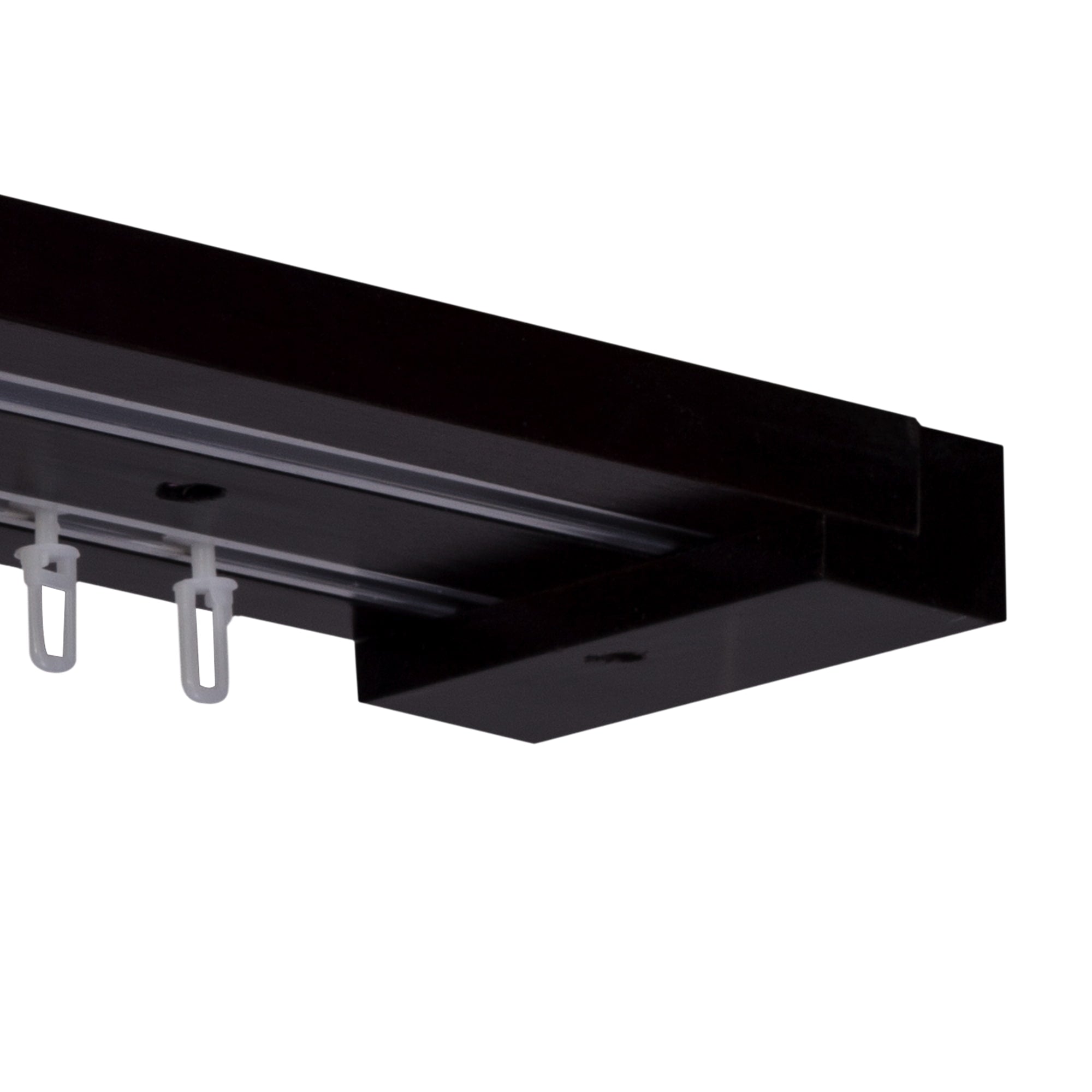 Curtain and drape track system Travetto Double made of wood