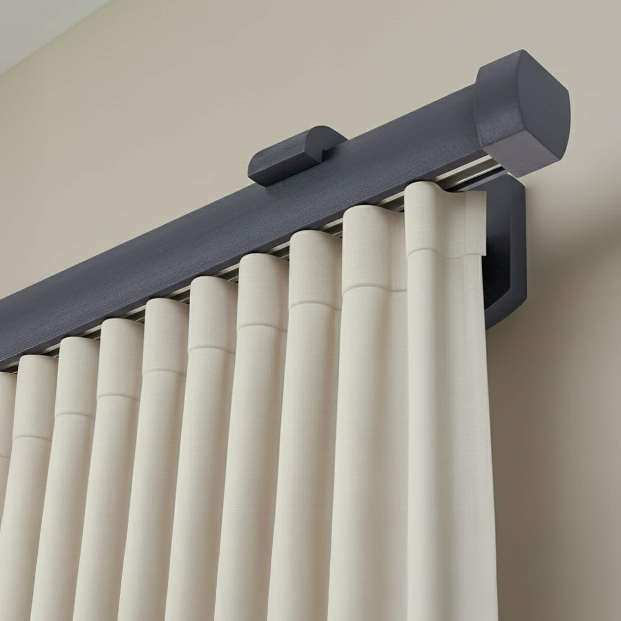 Domino Single Wooden Curtain Rod