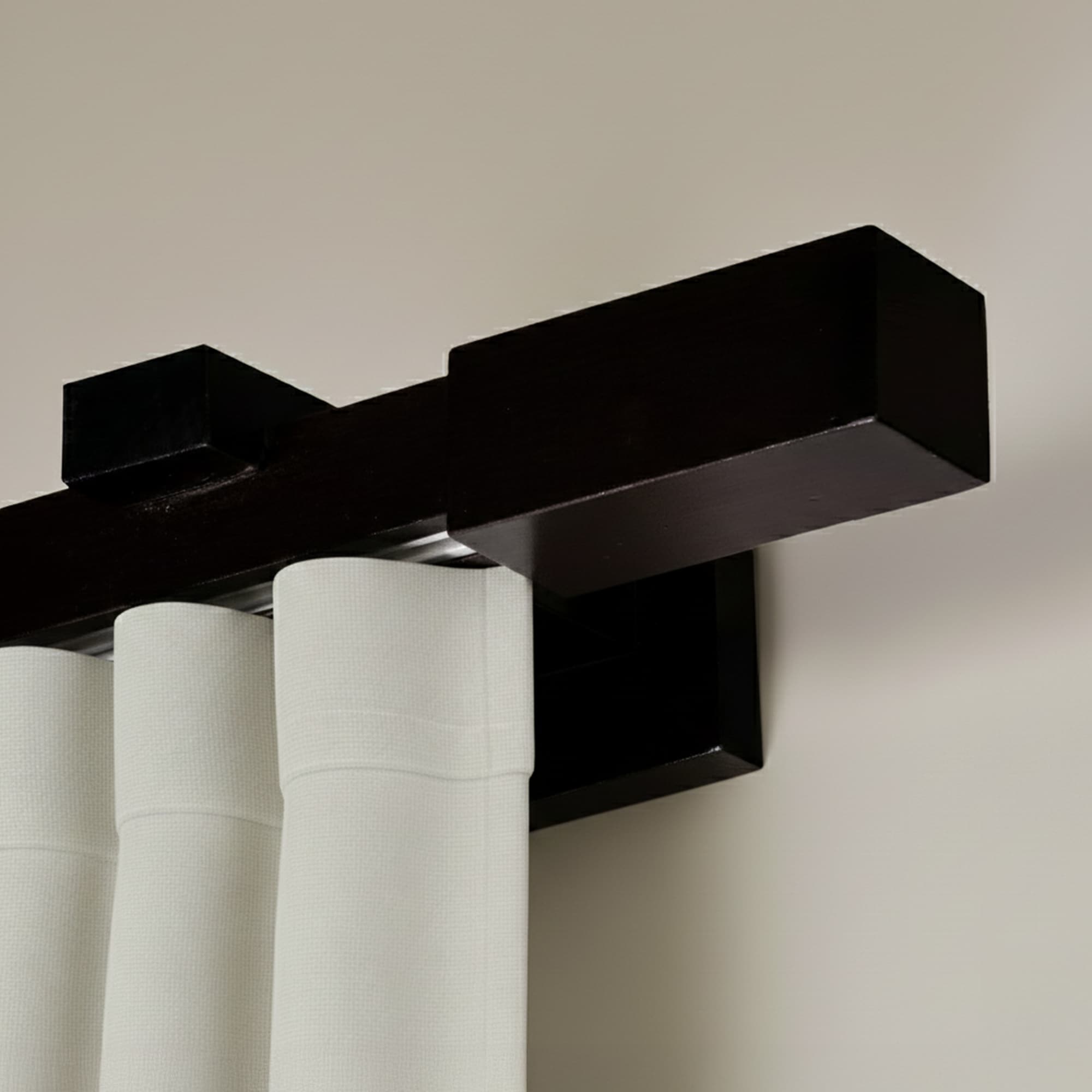 Praga Wooden Curtain Rod with Aluminum Track