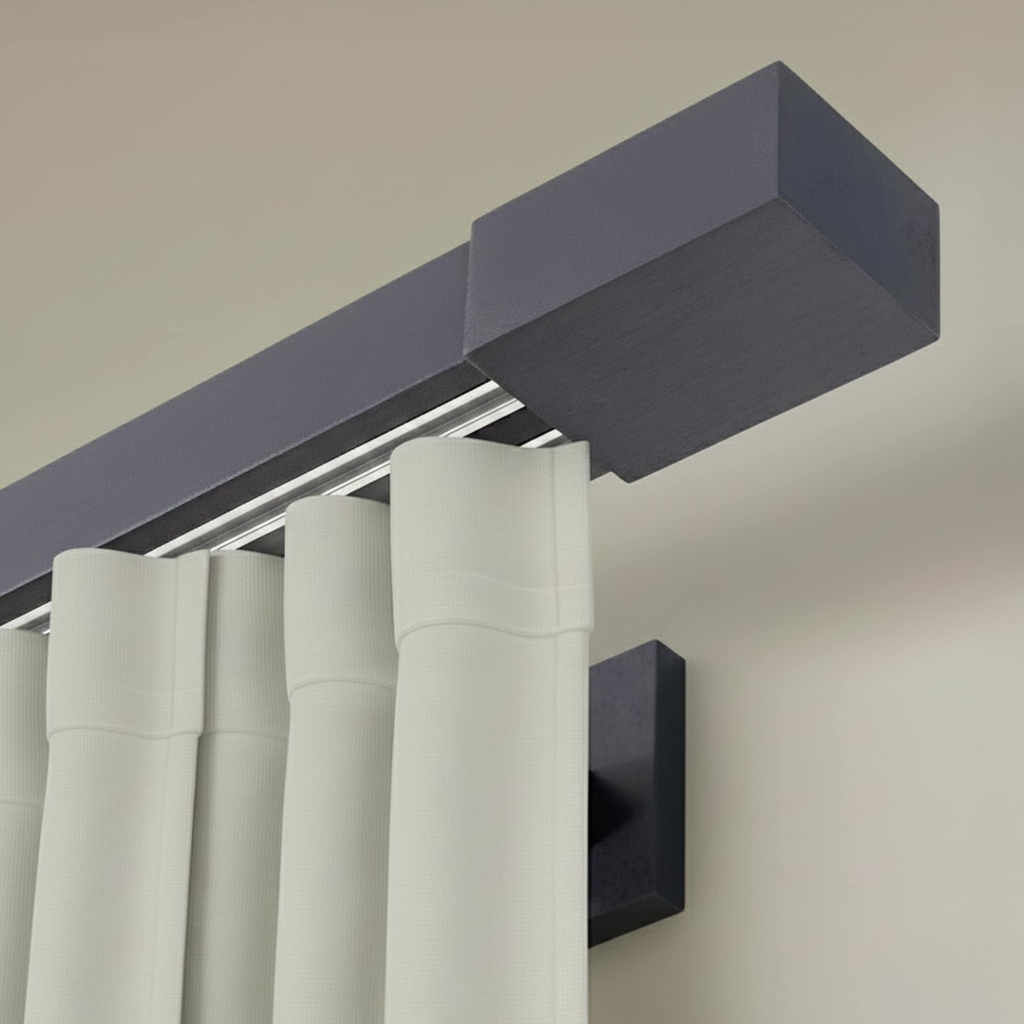 Roma Double Wooden Curtain Rod & Track System for Curtains and Drapes