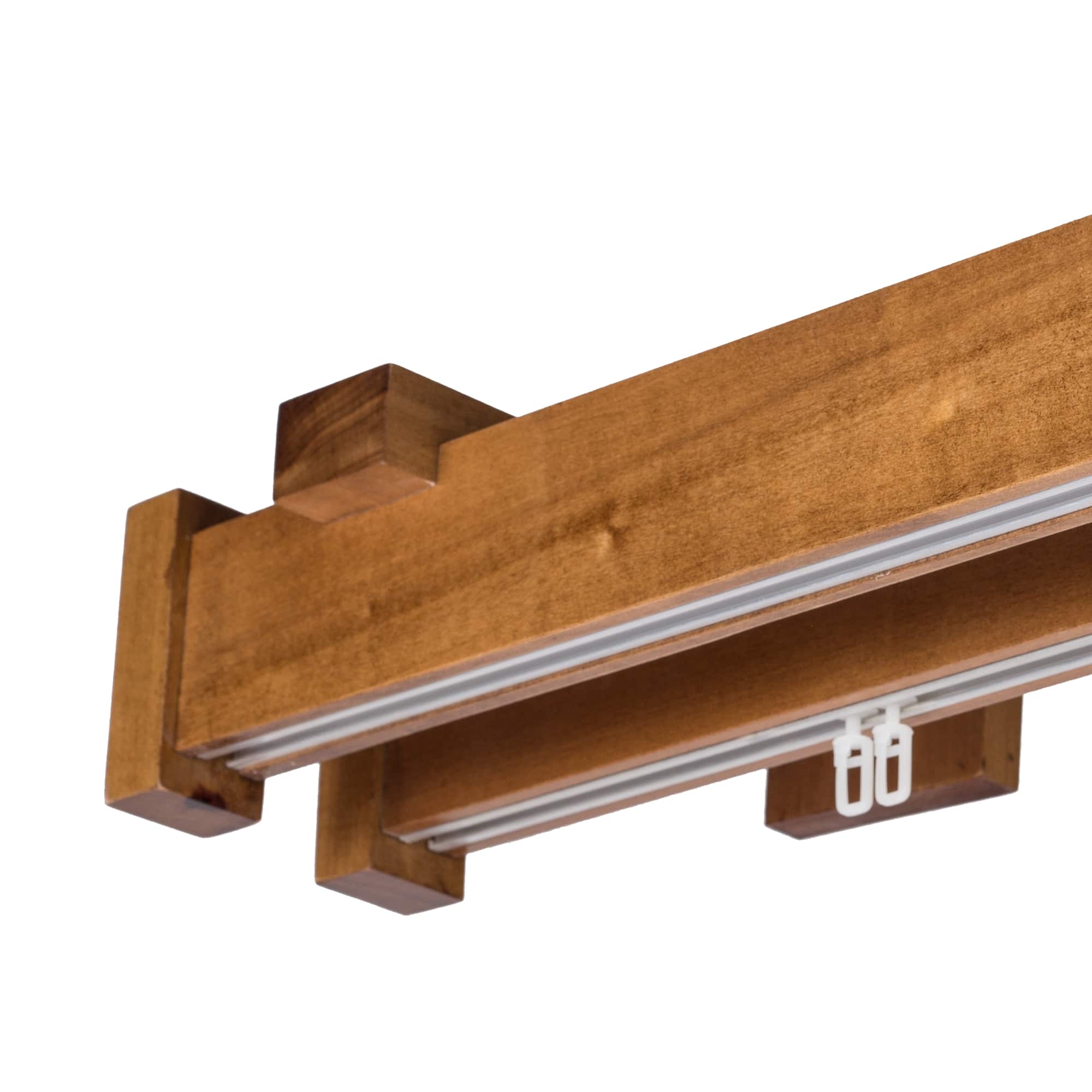 Dalia Double Wooden Curtain Rod with Aluminum Track