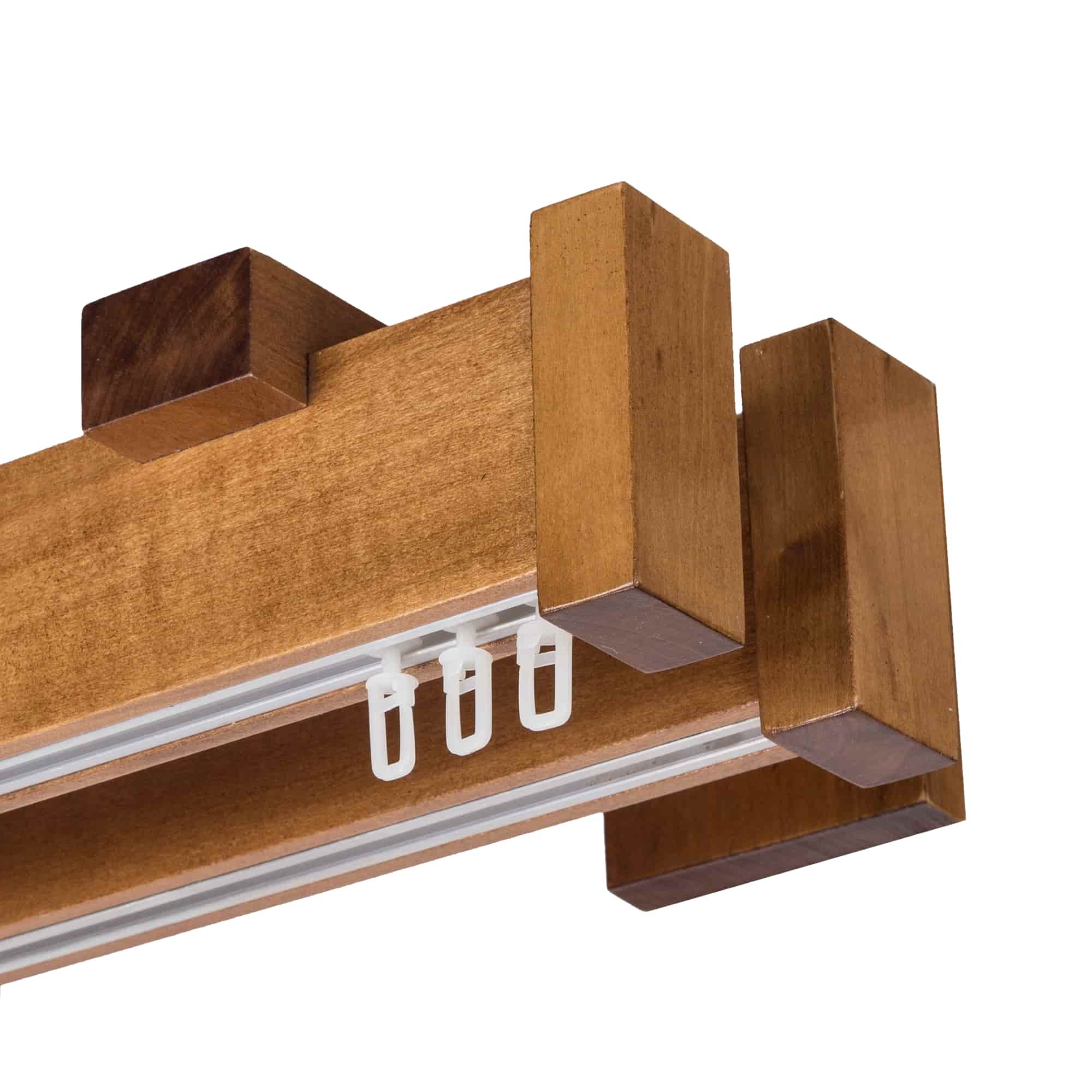 Dalia Double Wooden Curtain Rod with Aluminum Track