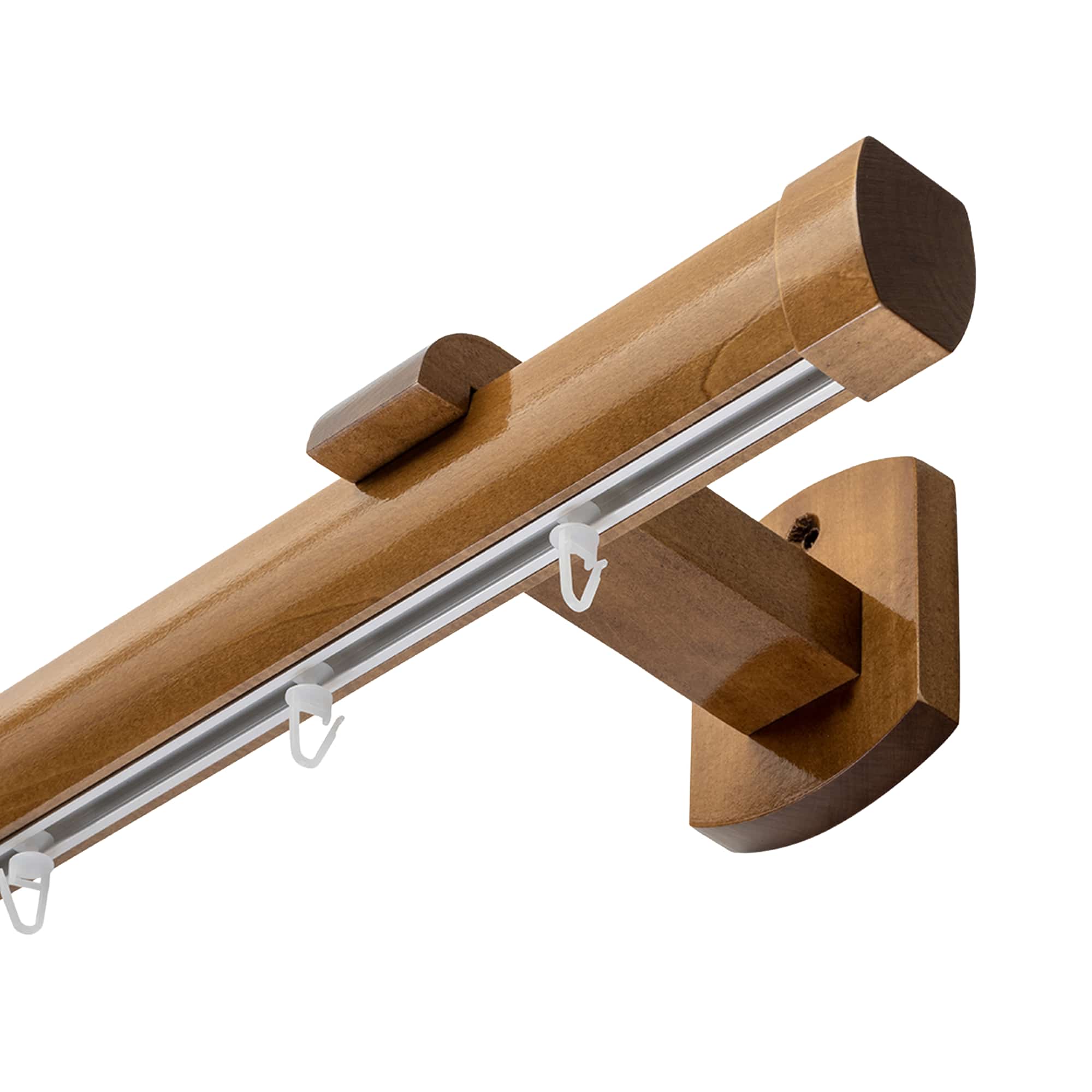 Domino Single Wooden Curtain Rod