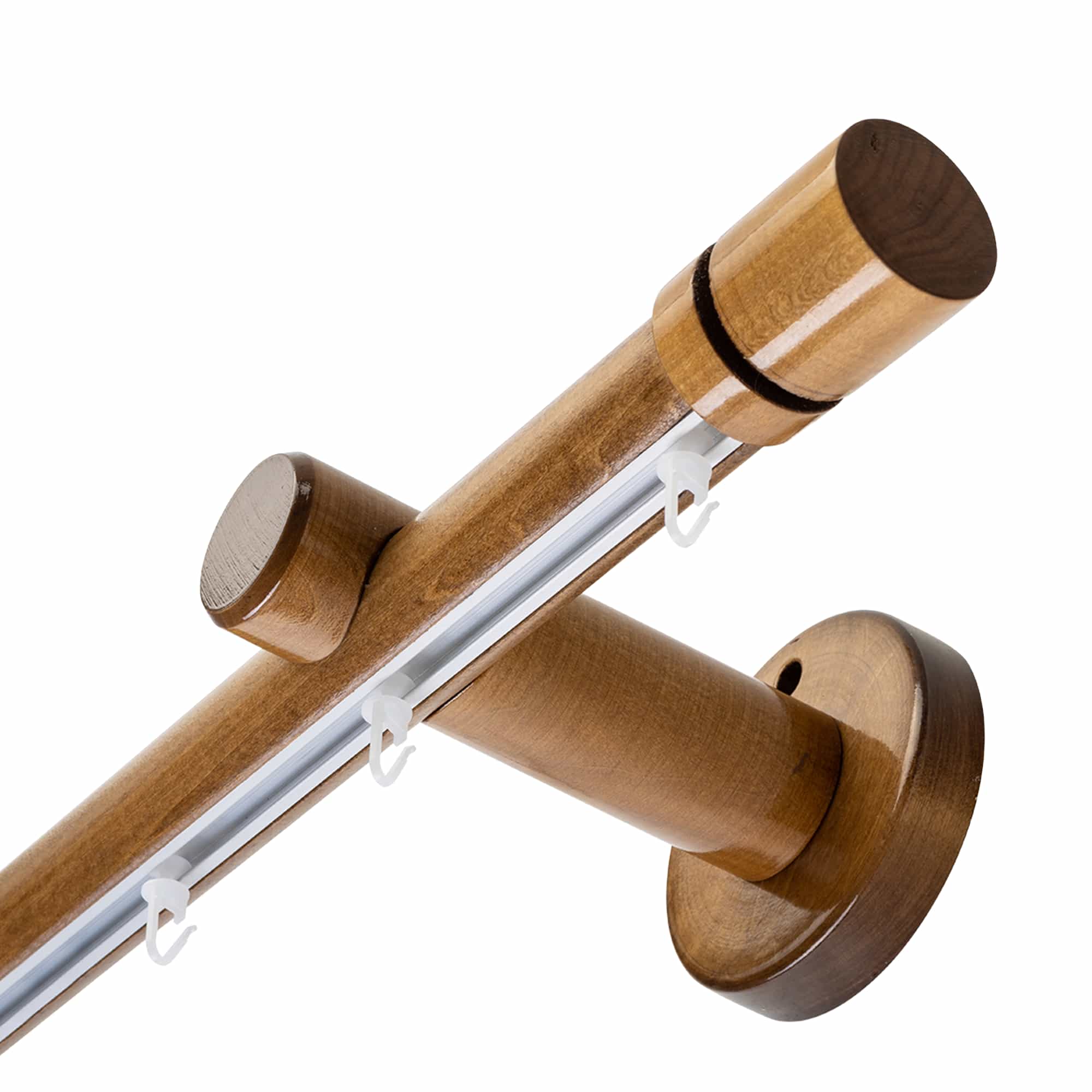 Cilindru Single 35 mm Wooden Curtain Rod & Aluminum Track System