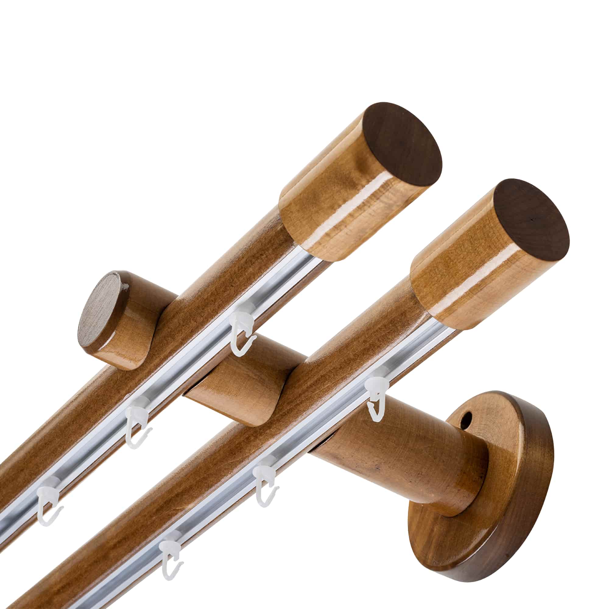 Luna Double 35 mm Wooden Curtain Rod & Track System