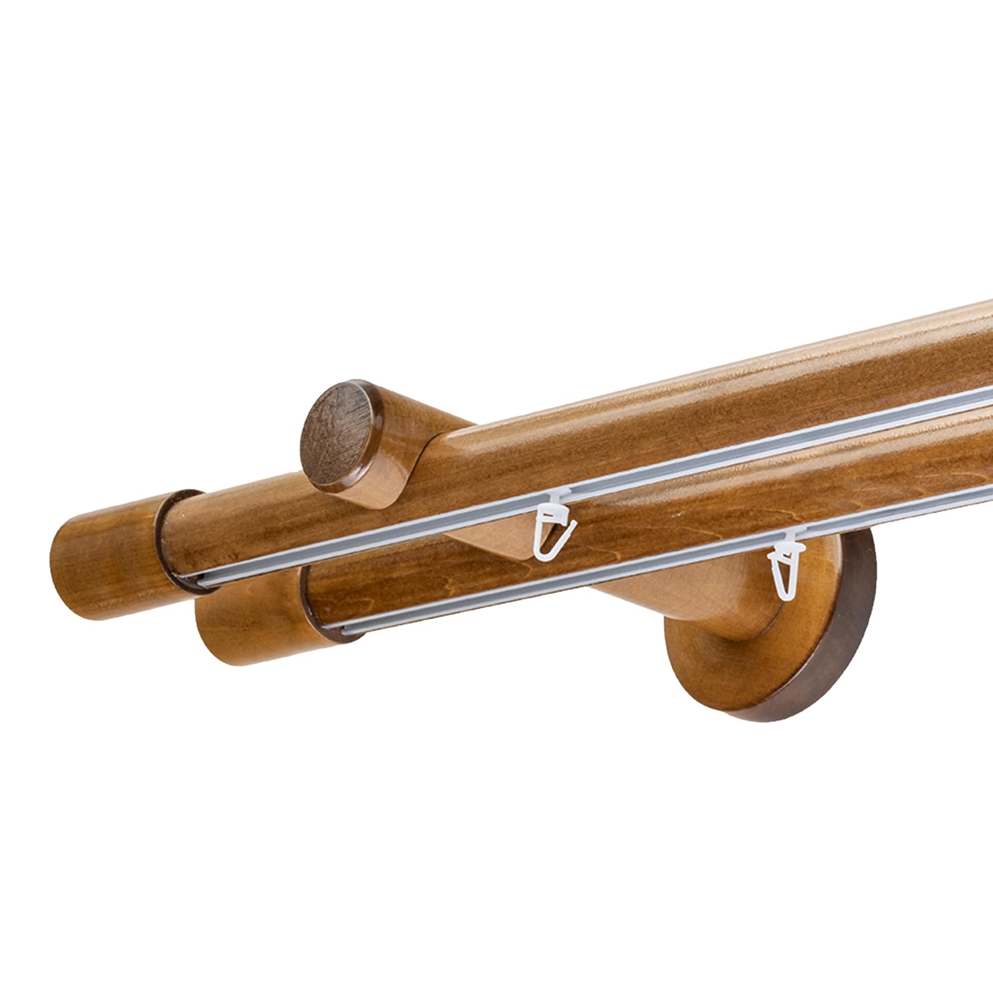 Luna Double 35 mm Wooden Curtain Rod & Track System