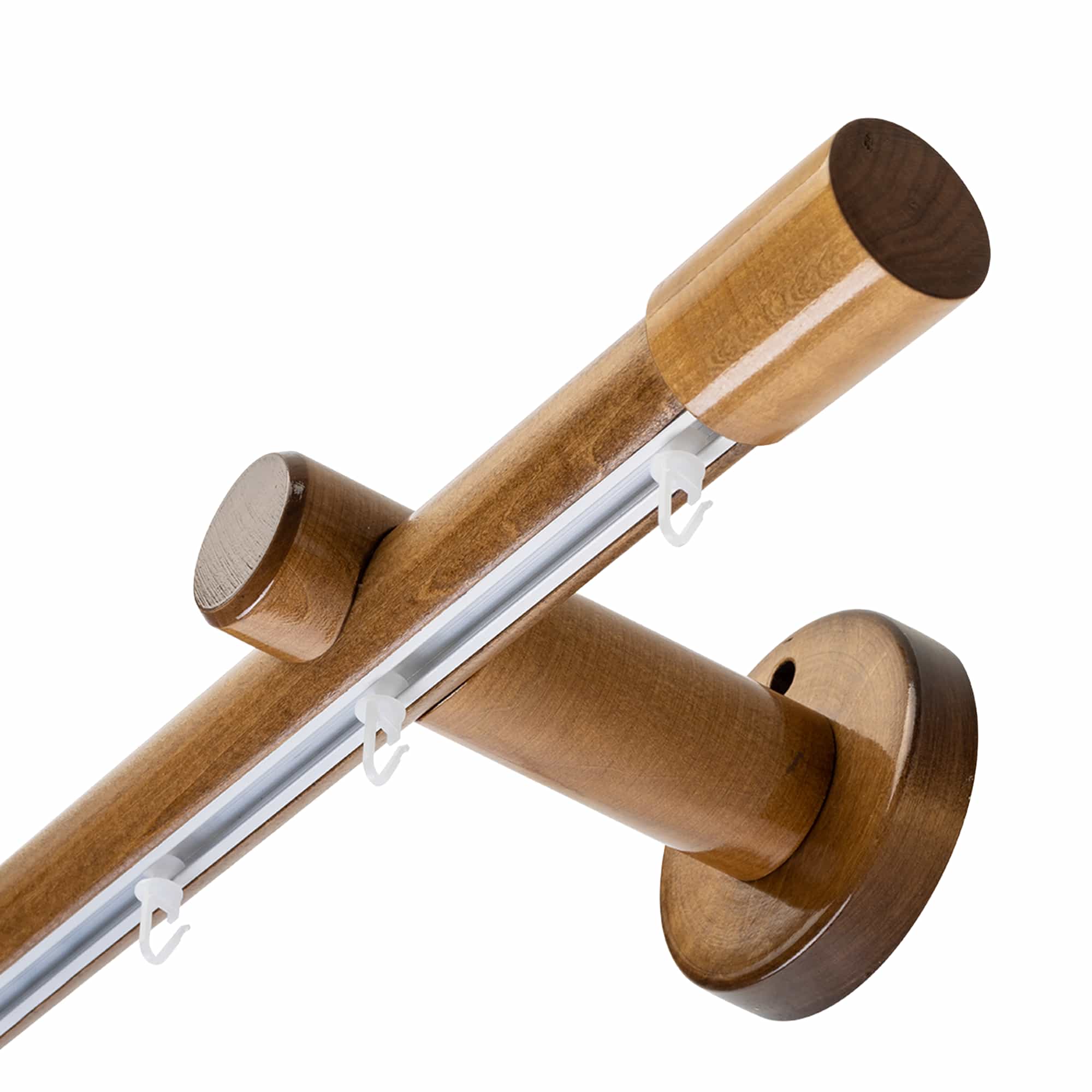 Luna Single 35 mm Wooden Curtain Rod & Track System