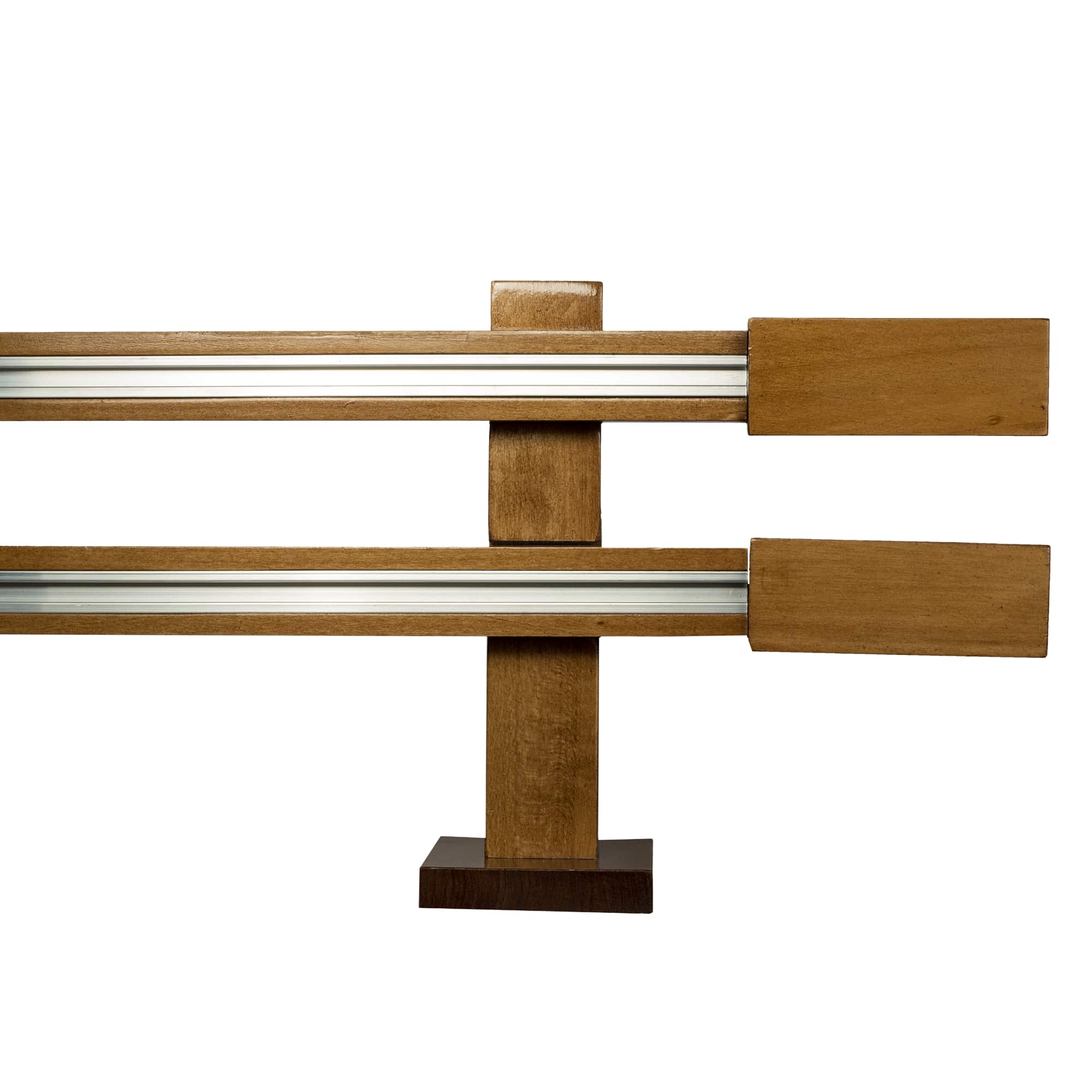Praga Double Wooden Curtain Rod with Aluminum Track