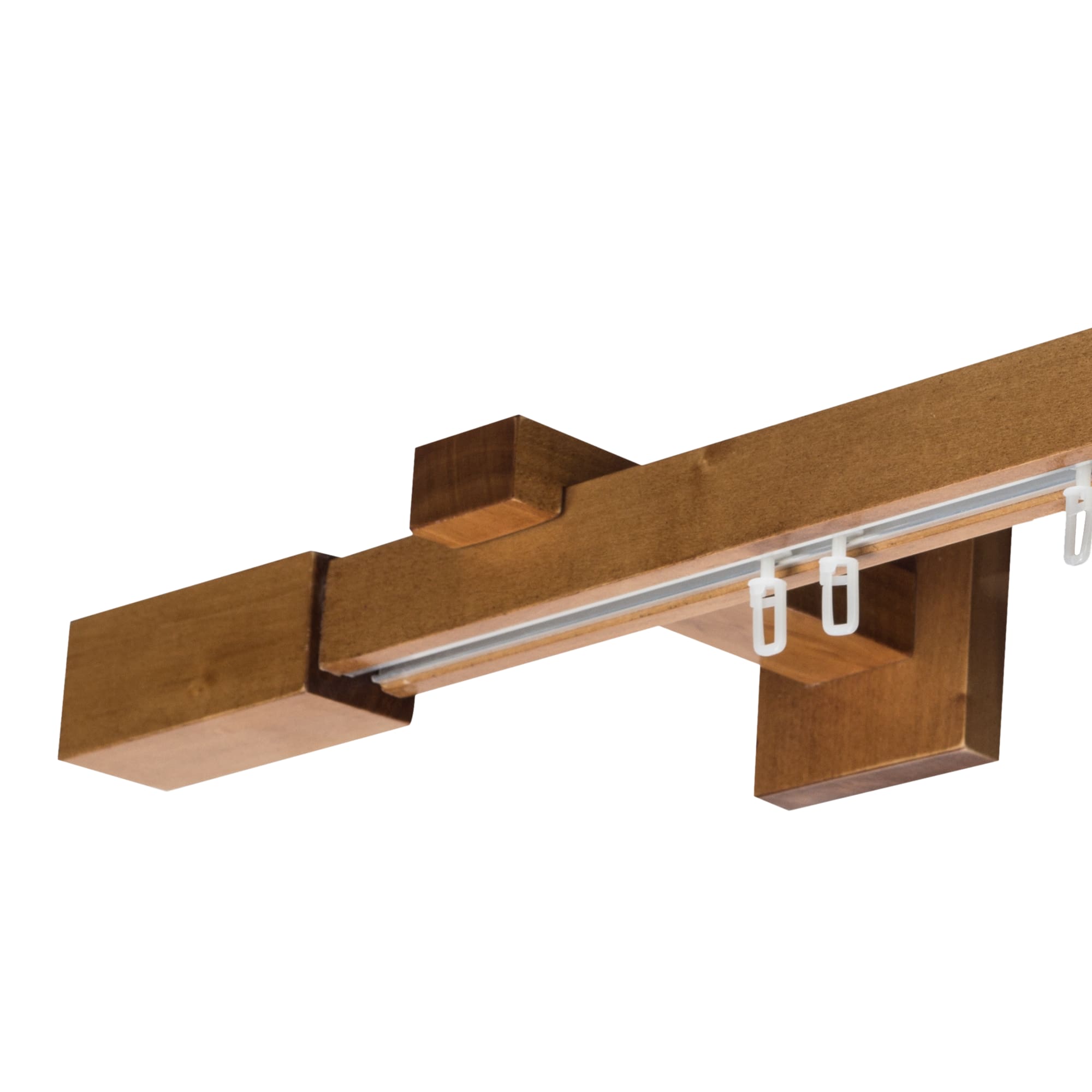 Praga Wooden Curtain Rod with Aluminum Track