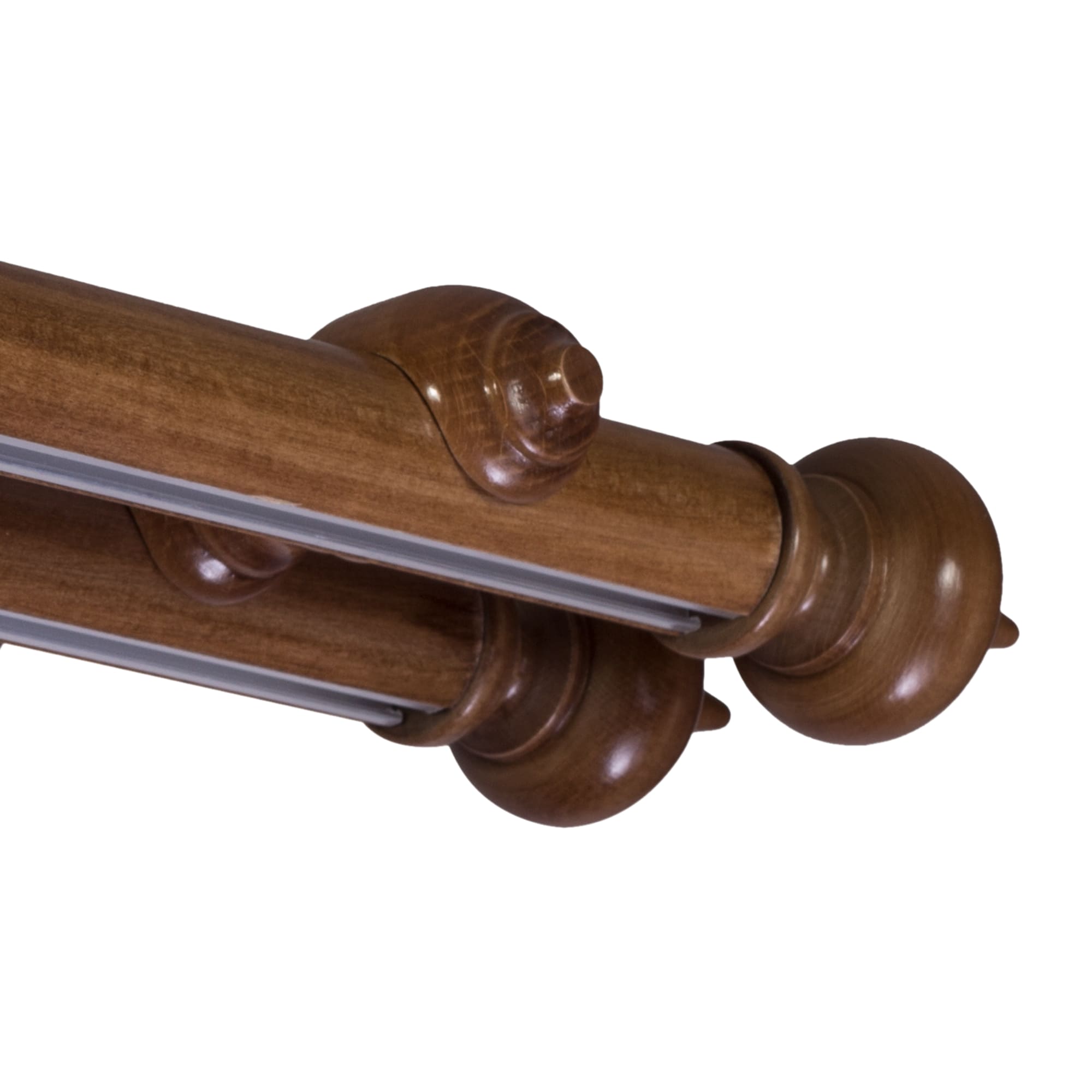 Saly Double 35 mm Wooden Curtain Rod with Aluminum Track