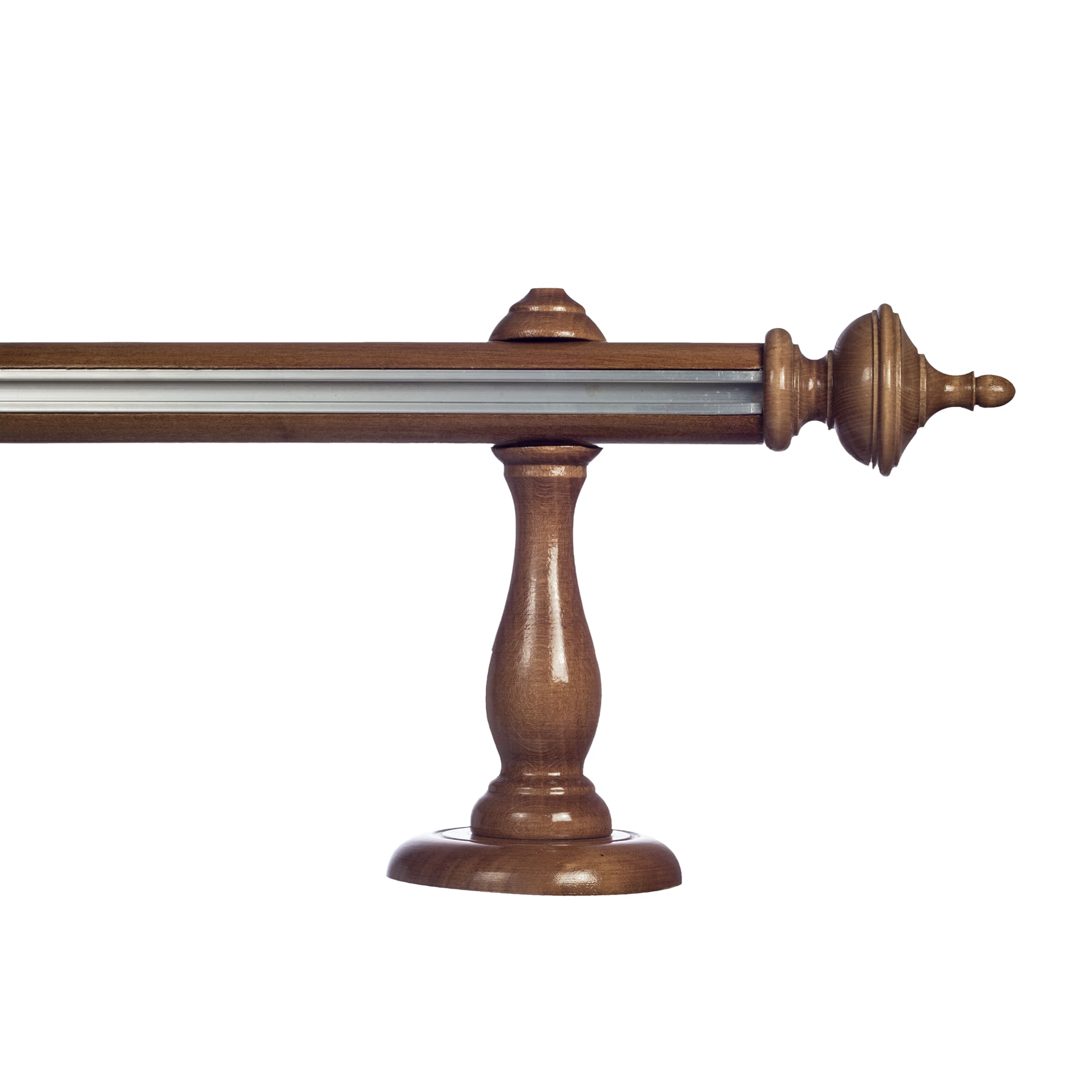 Saly Single 35 mm Wooden Curtain Rod with Aluminum Track