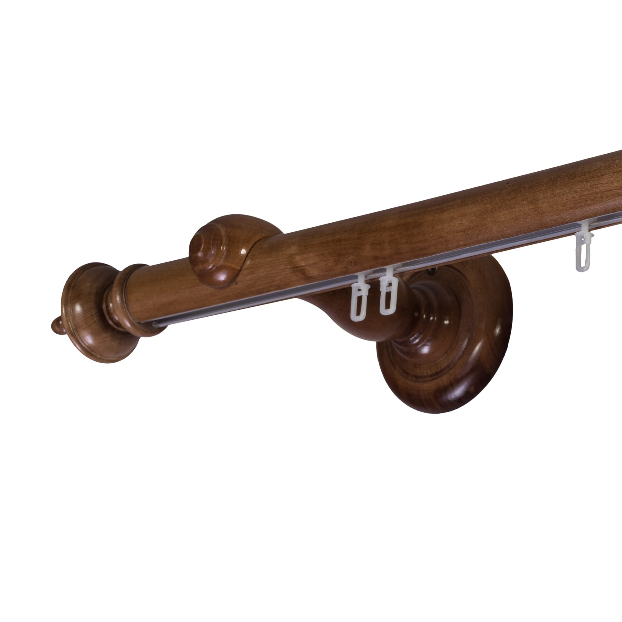 Saly Single 35 mm Wooden Curtain Rod with Aluminum Track