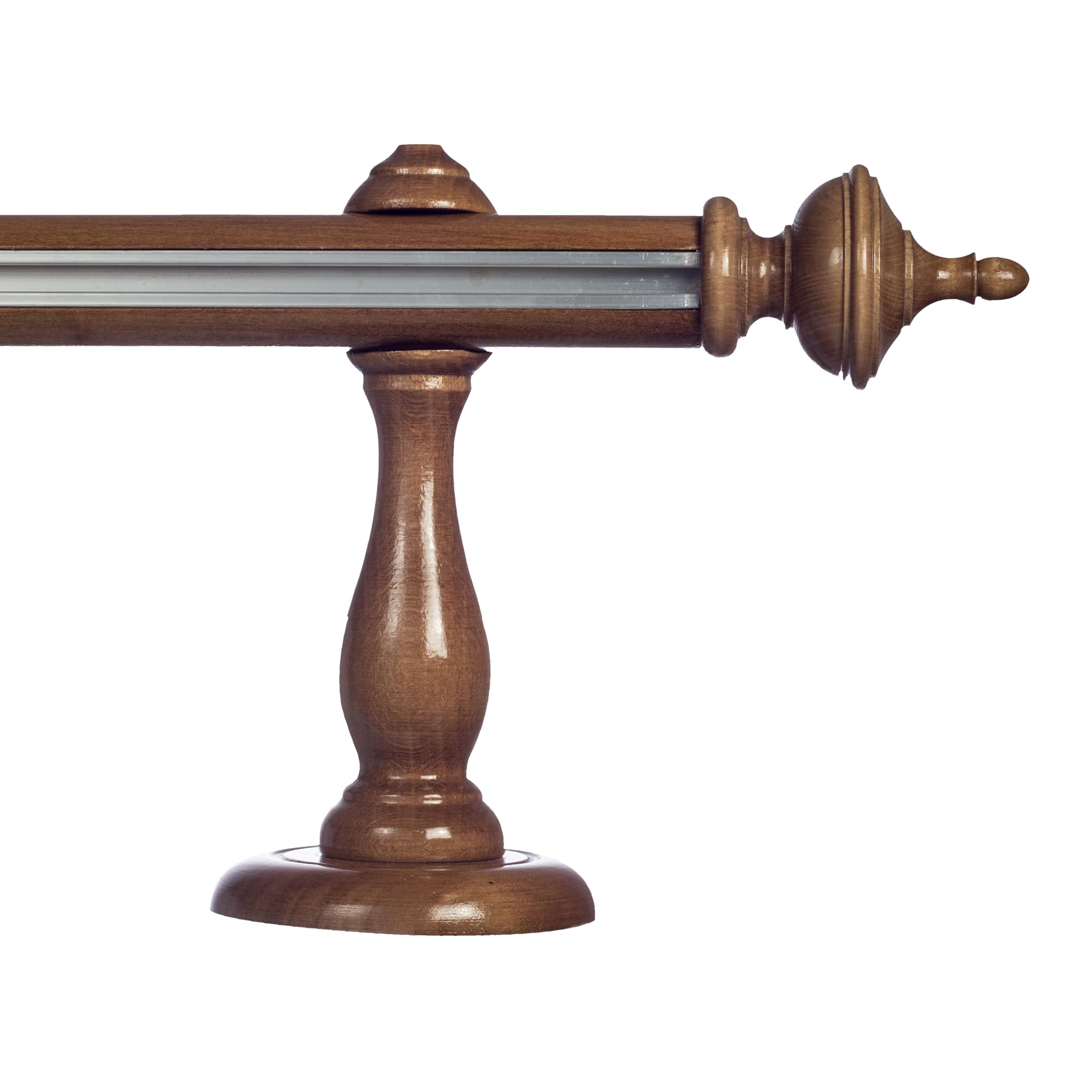 Saly Single 35 mm Wooden Curtain Rod with Aluminum Track