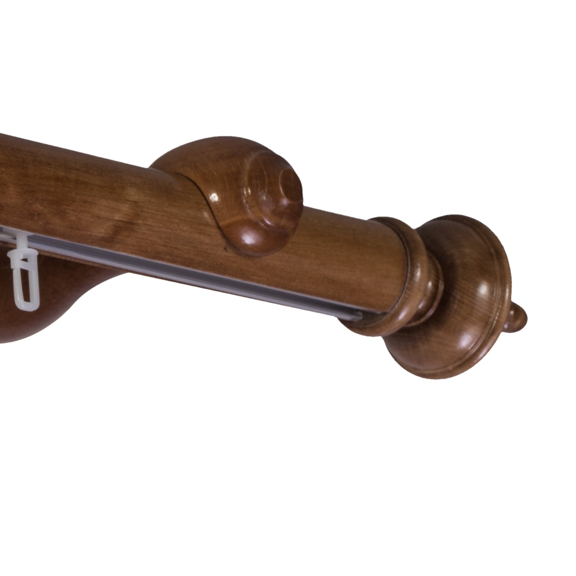 Saly Single 35 mm Wooden Curtain Rod with Aluminum Track