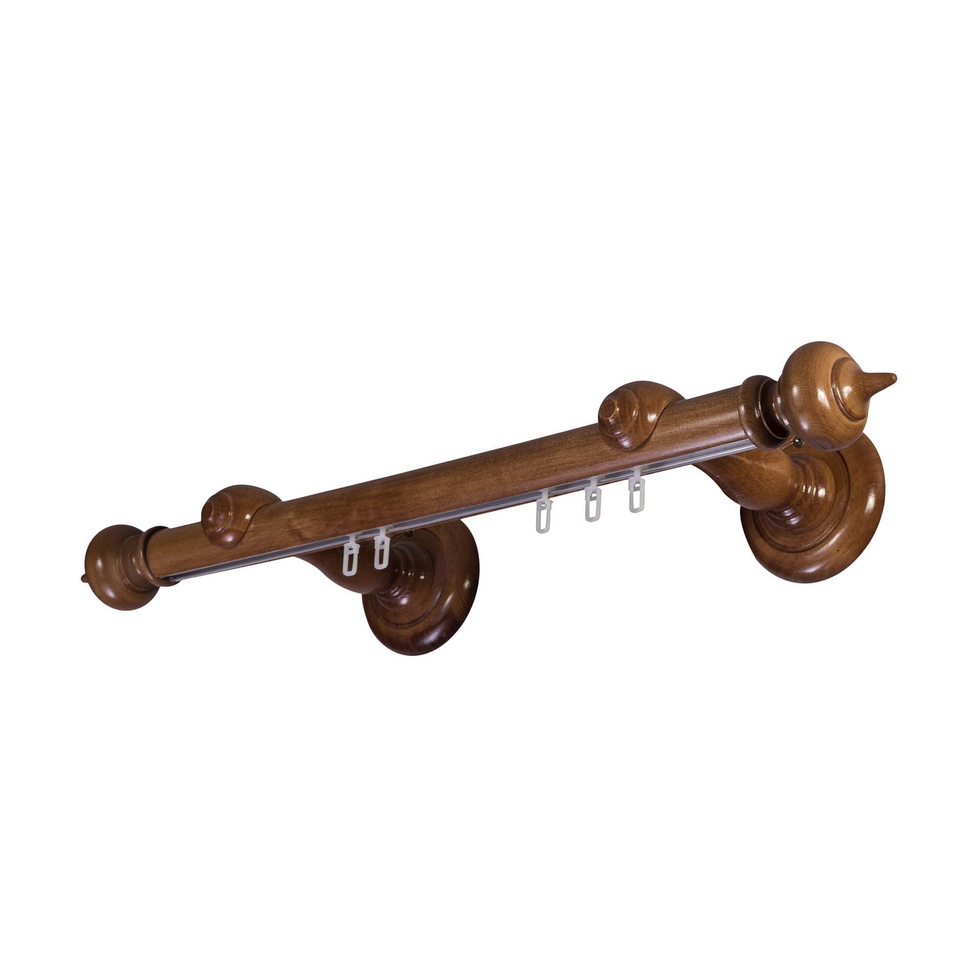 Stella Single 35 mm Wooden Curtain Rod with Aluminum Track