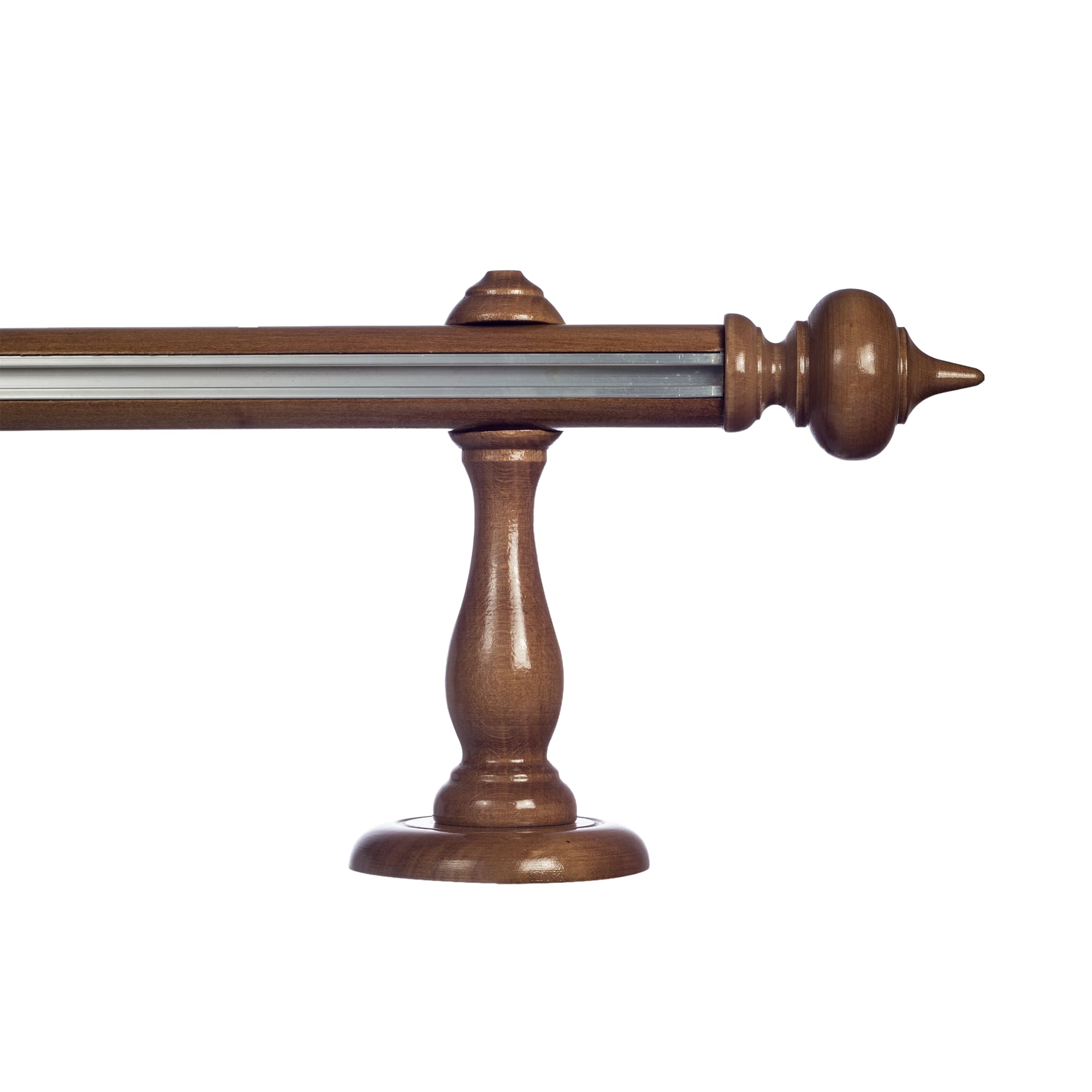 Stella Single 35 mm Wooden Curtain Rod with Aluminum Track