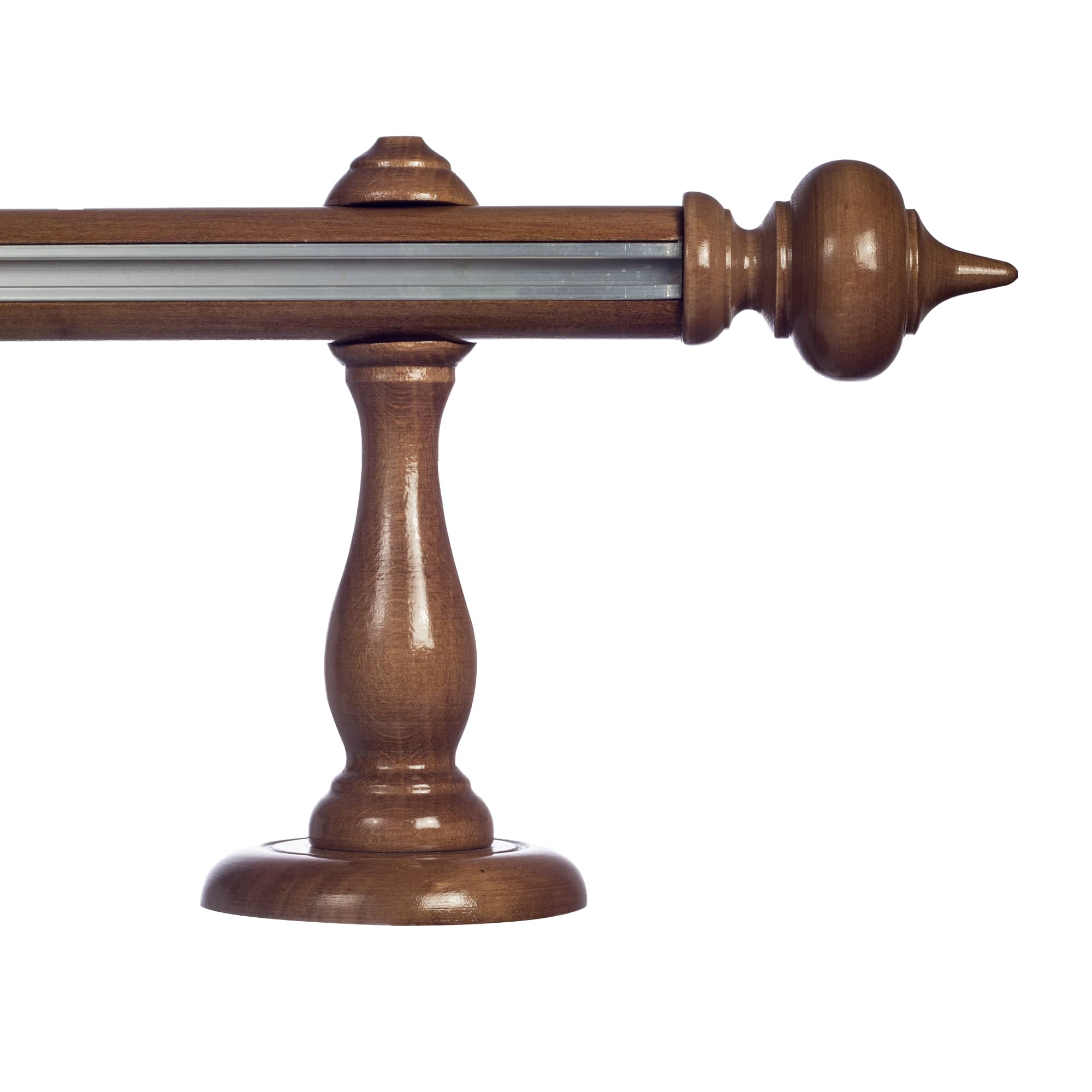 Stella Single 35 mm Wooden Curtain Rod with Aluminum Track