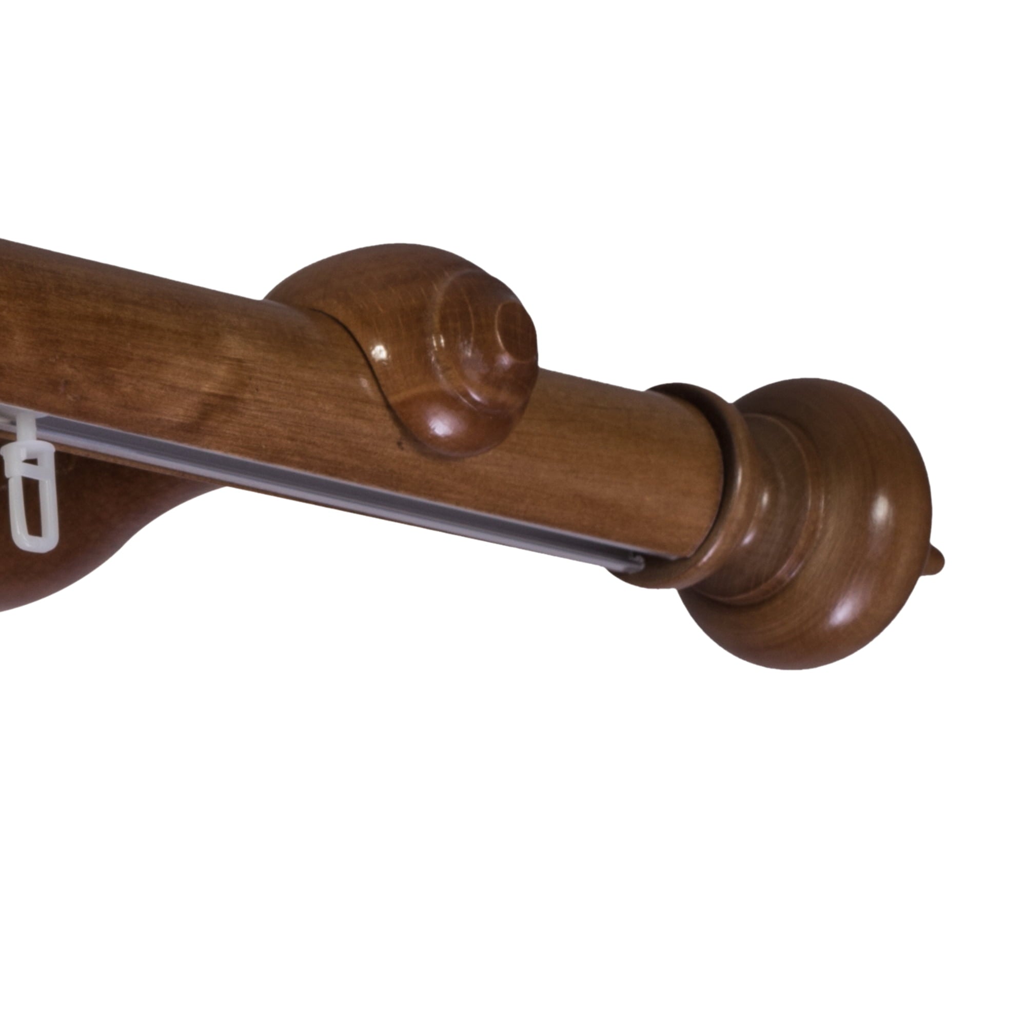 Stella Single 35 mm Wooden Curtain Rod with Aluminum Track
