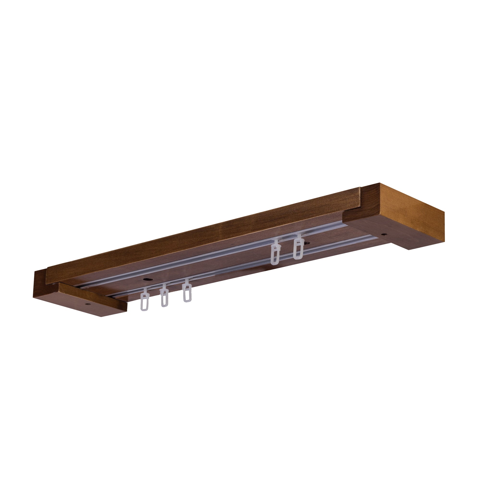 Curtain and drape track system Travetto Double made of wood