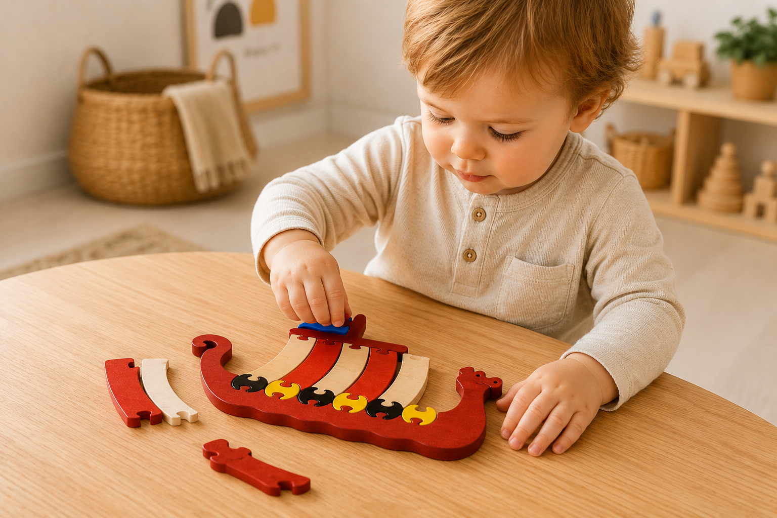 Viking Ship Wooden Puzzle