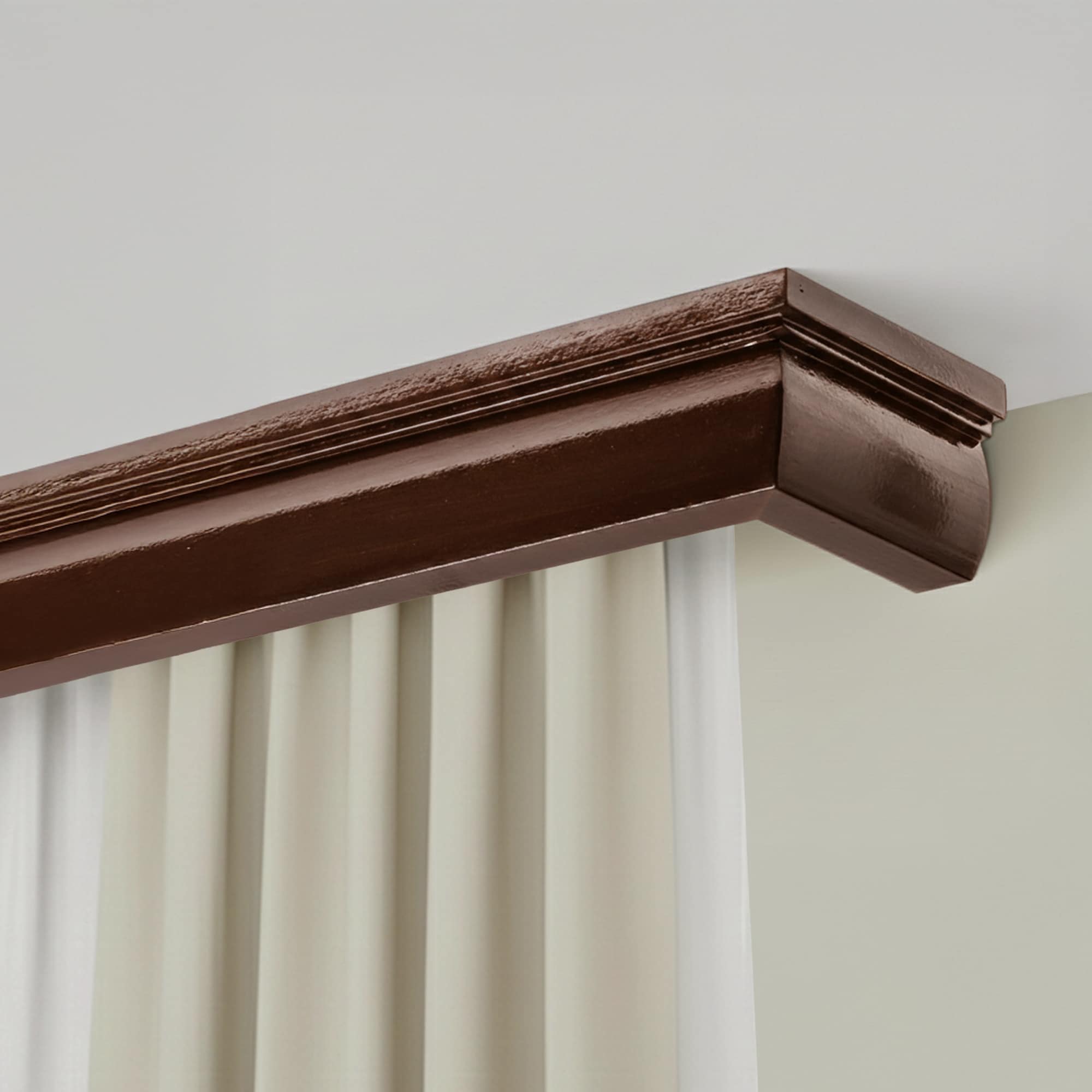 Firenze Wooden Curtain Track System with Decorative Valance