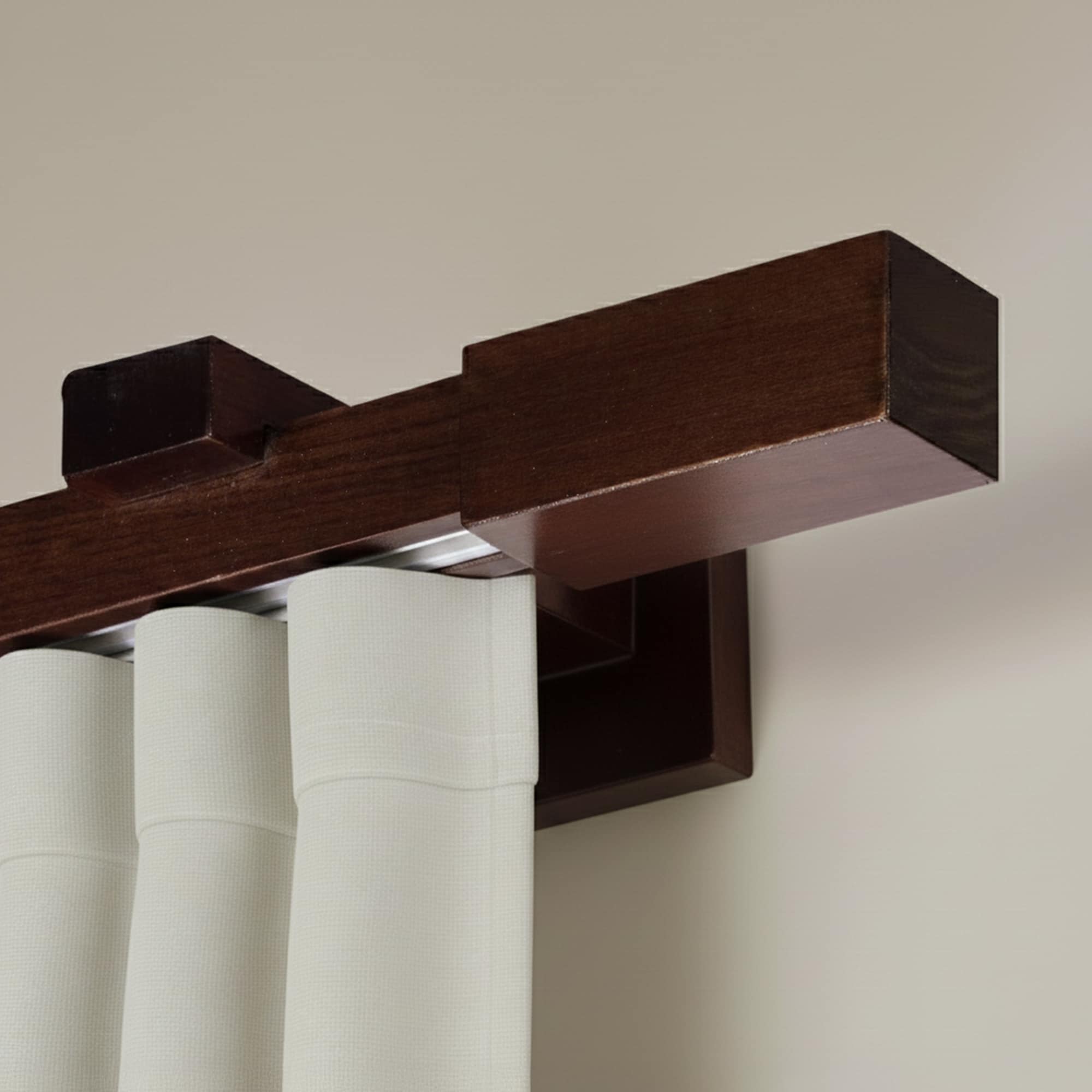Praga Wooden Curtain Rod with Aluminum Track