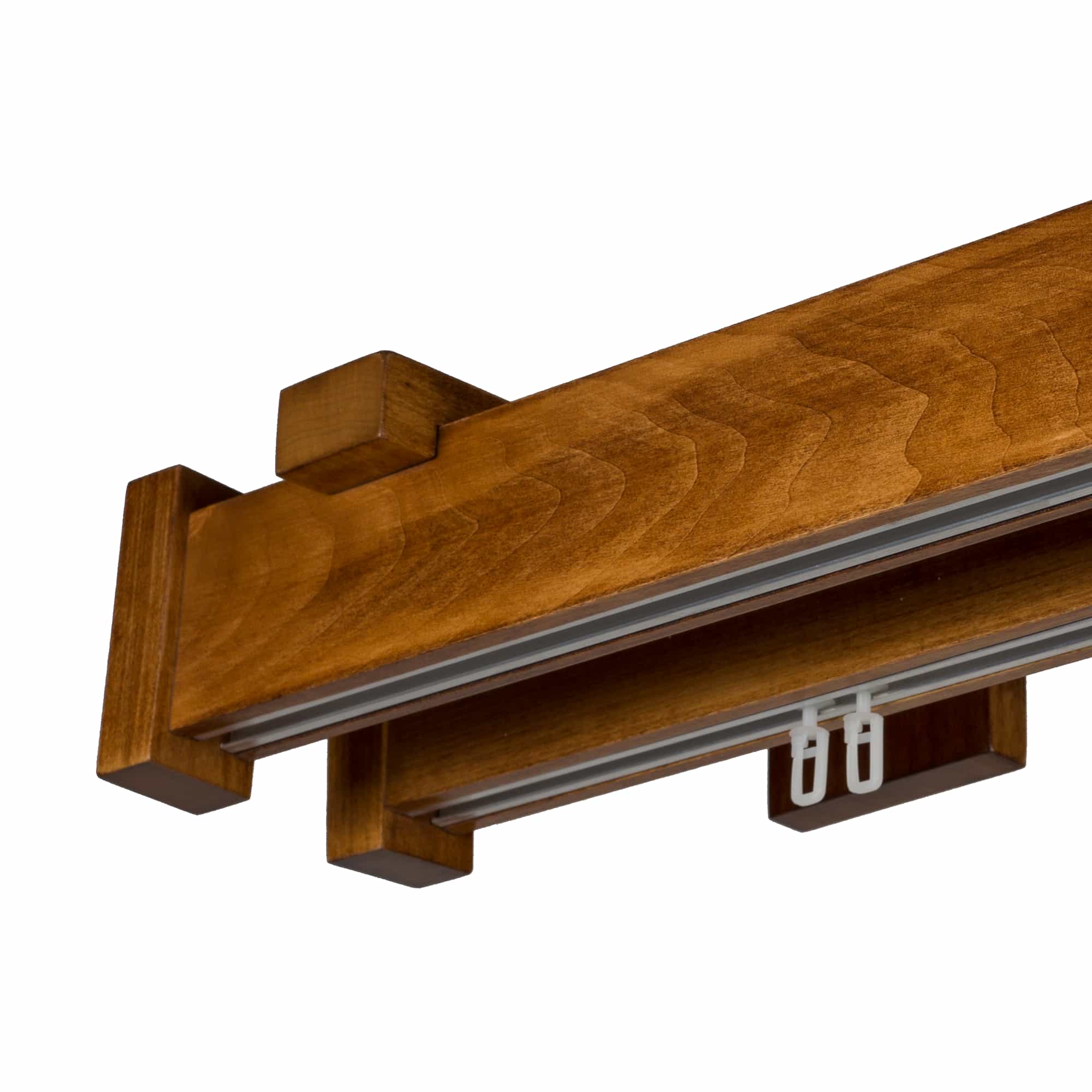 Dalia Double Wooden Curtain Rod with Aluminum Track