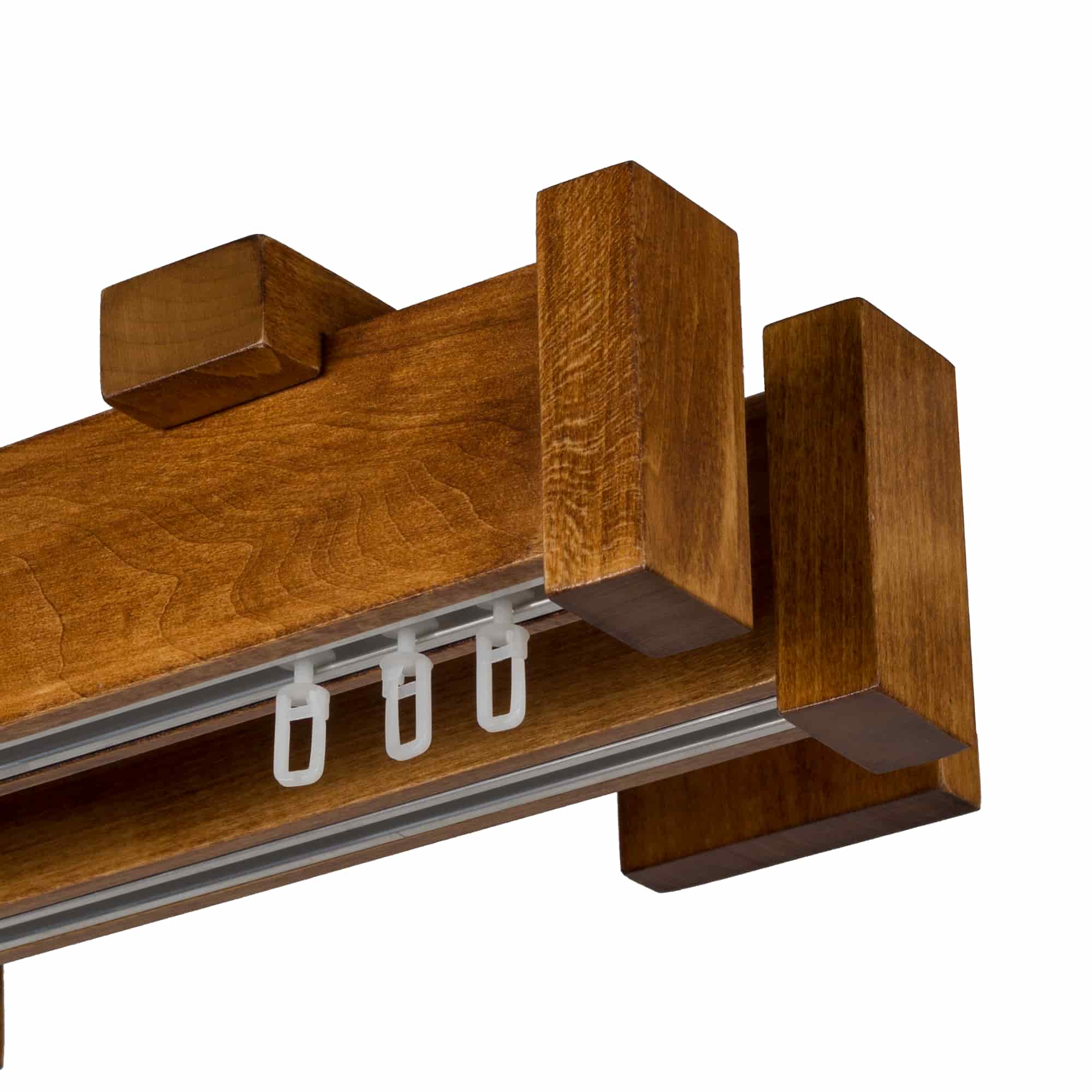 Dalia Double Wooden Curtain Rod with Aluminum Track